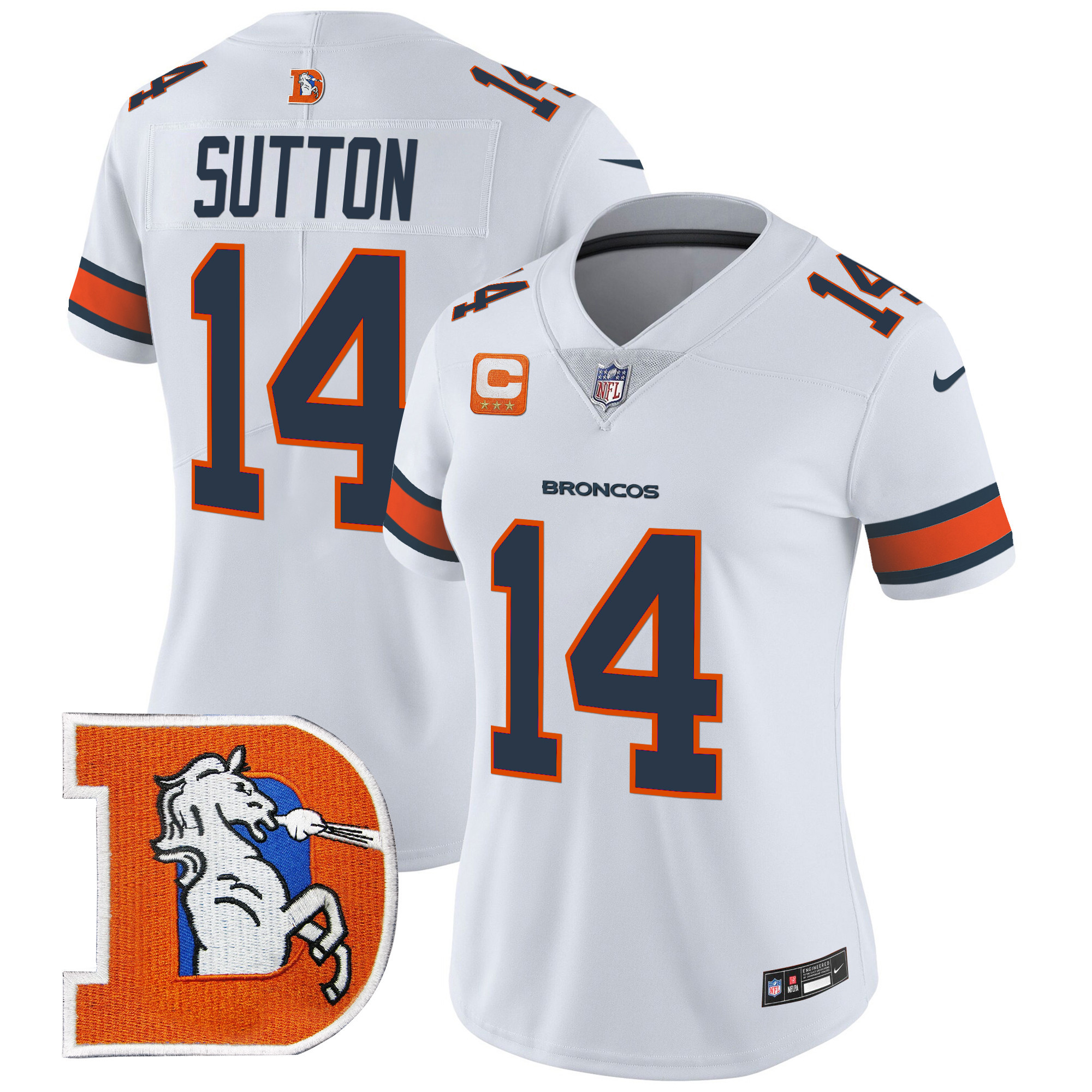 Women's Courtland Sutton Denver Broncos Throwback Vapor Limited White Jersey - All Stitched