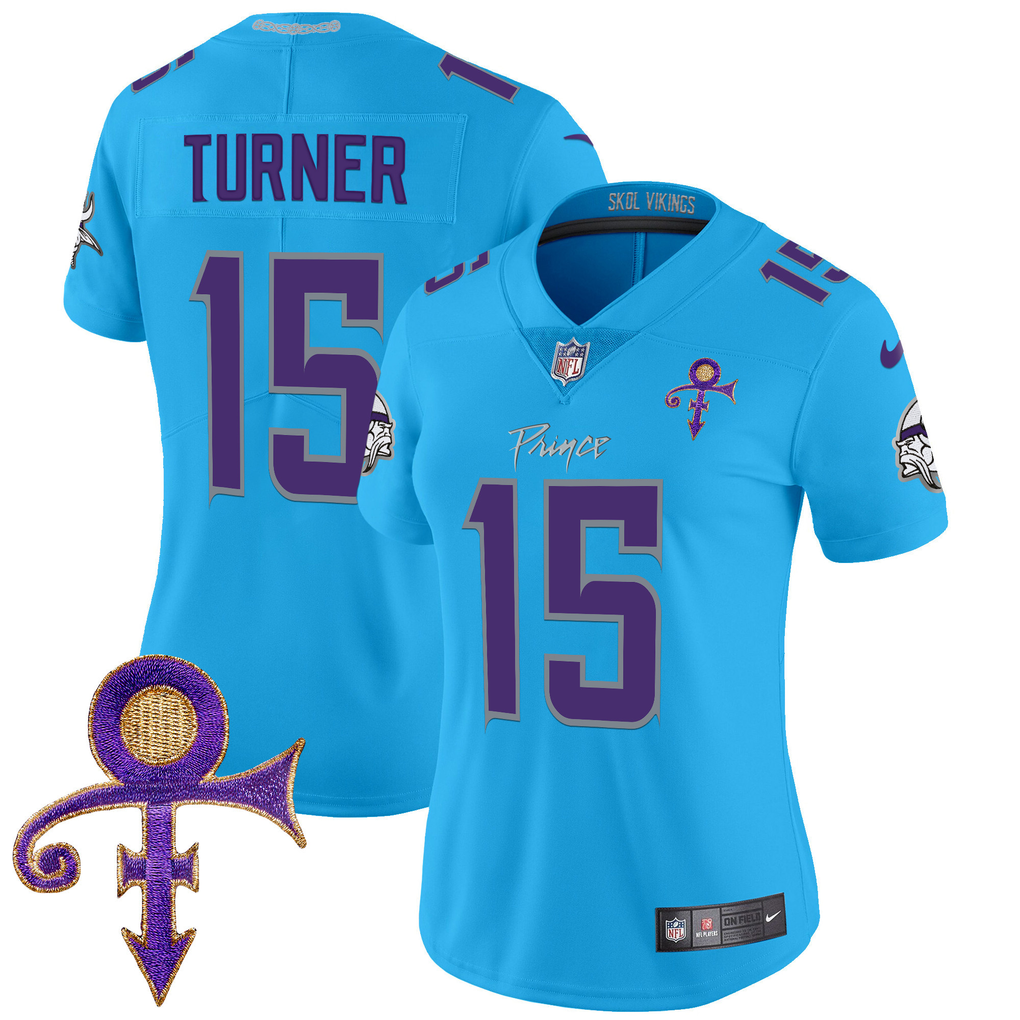Women's Dallas Turner Minnesota Vikings 2024 Prince Vapor Limited Light Blue Jersey - All Stitched