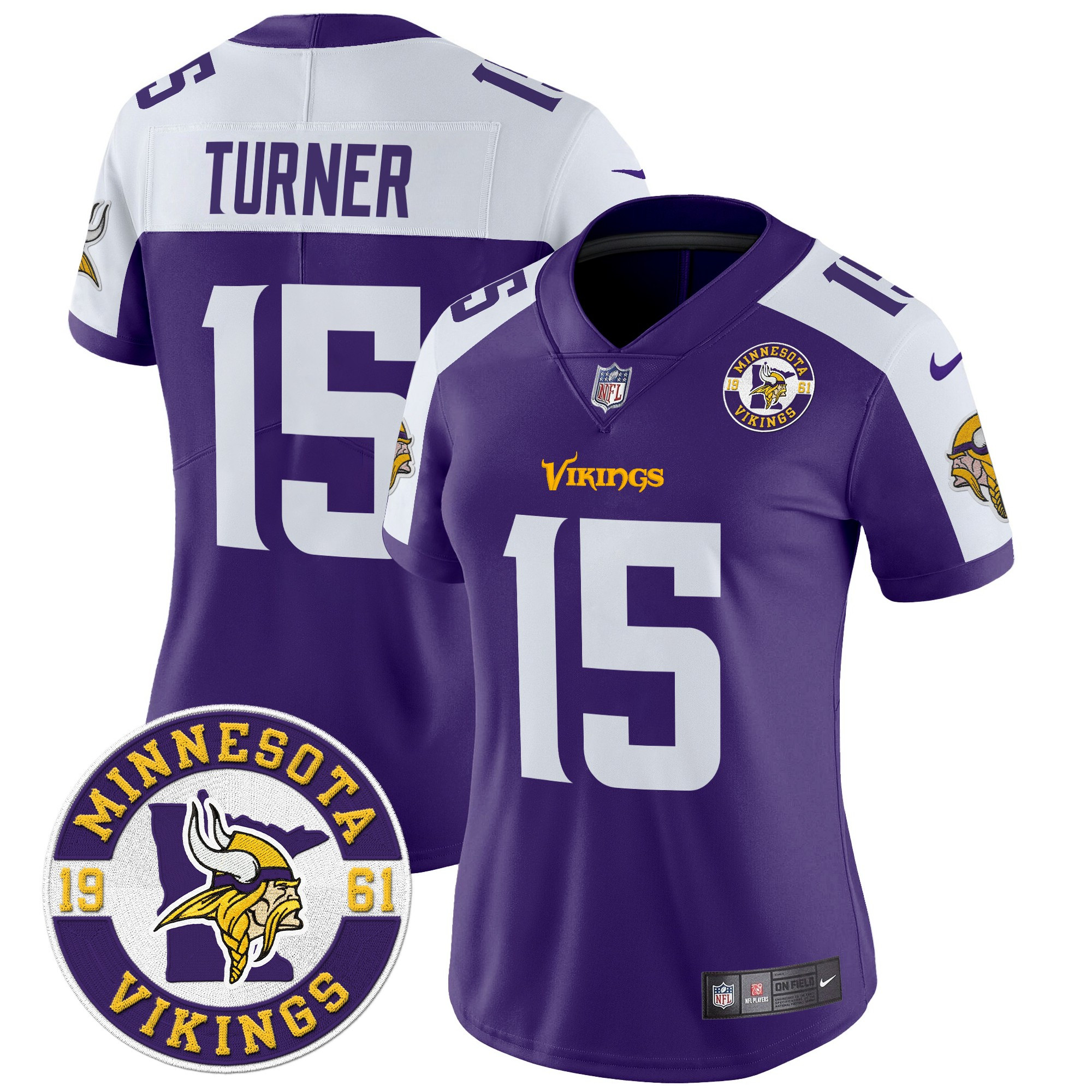 Women's Dallas Turner Minnesota Vikings 2024 Vapor Limited Purple Alternate Jersey - All Stitched