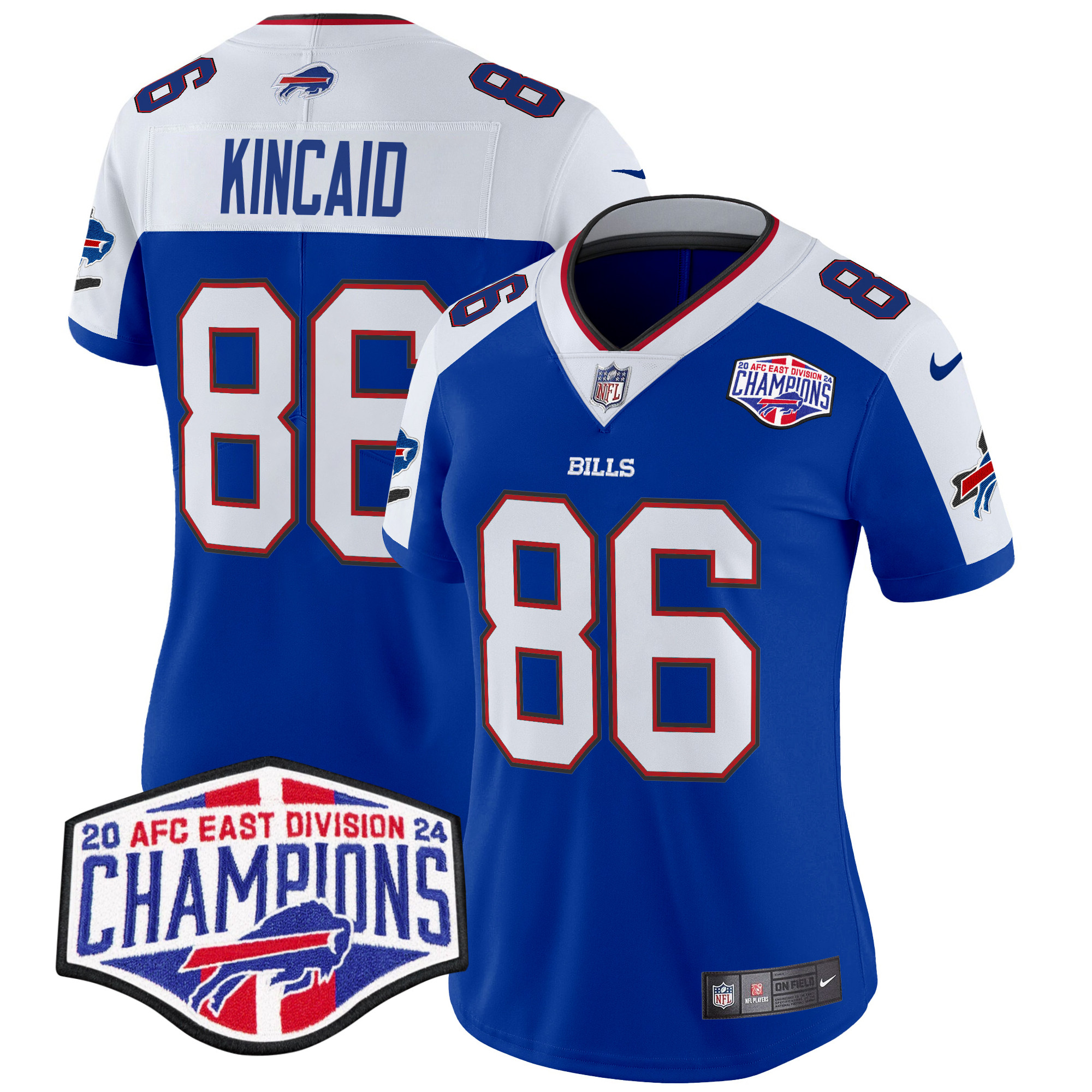 Women's Dalton Kincaid Buffalo Bills 2024 AFC East Division Champions Vapor Limited Royal Alternate Jersey - All Stitched