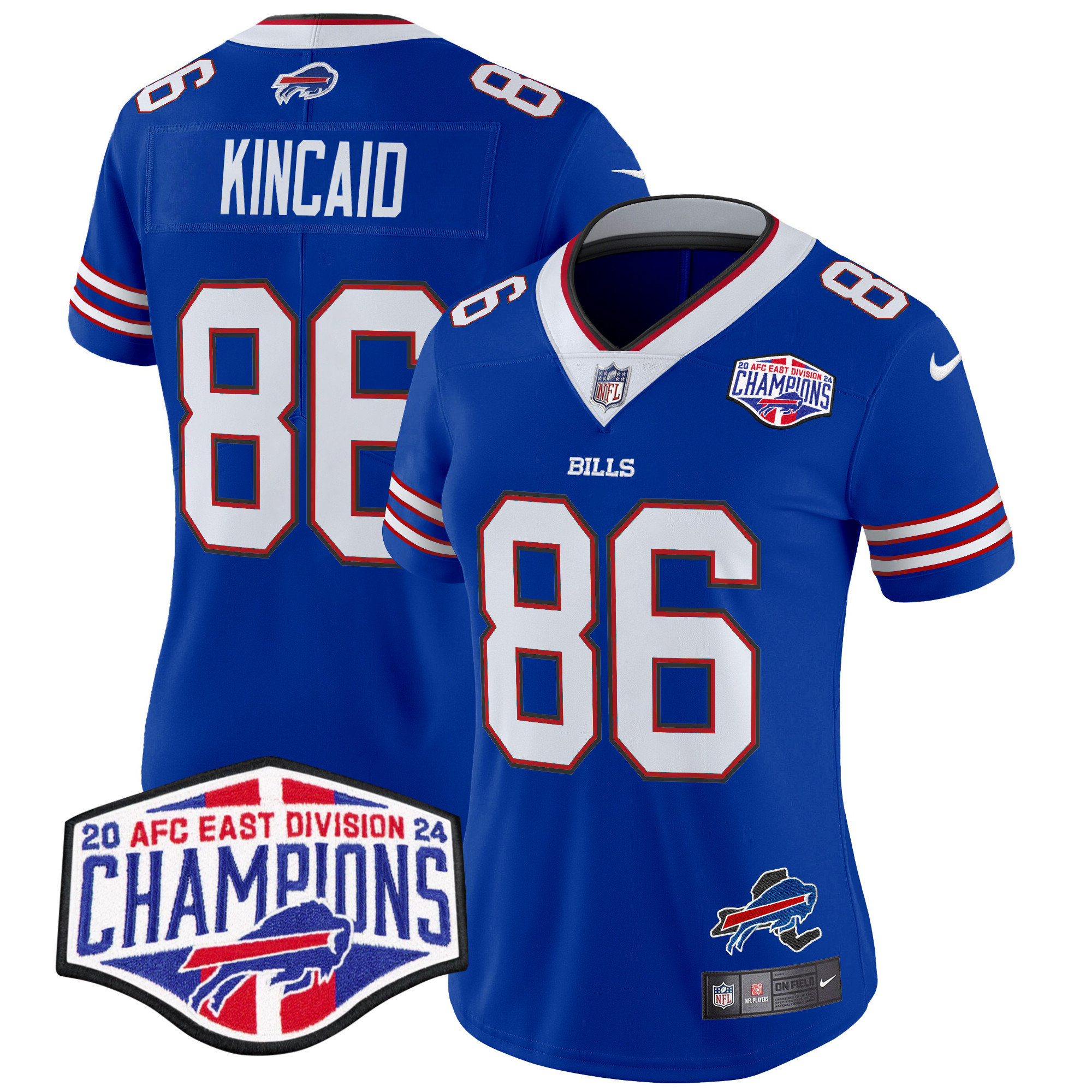 Women's Dalton Kincaid Buffalo Bills 2024 AFC East Division Champions Vapor Limited Royal Jersey - All Stitched