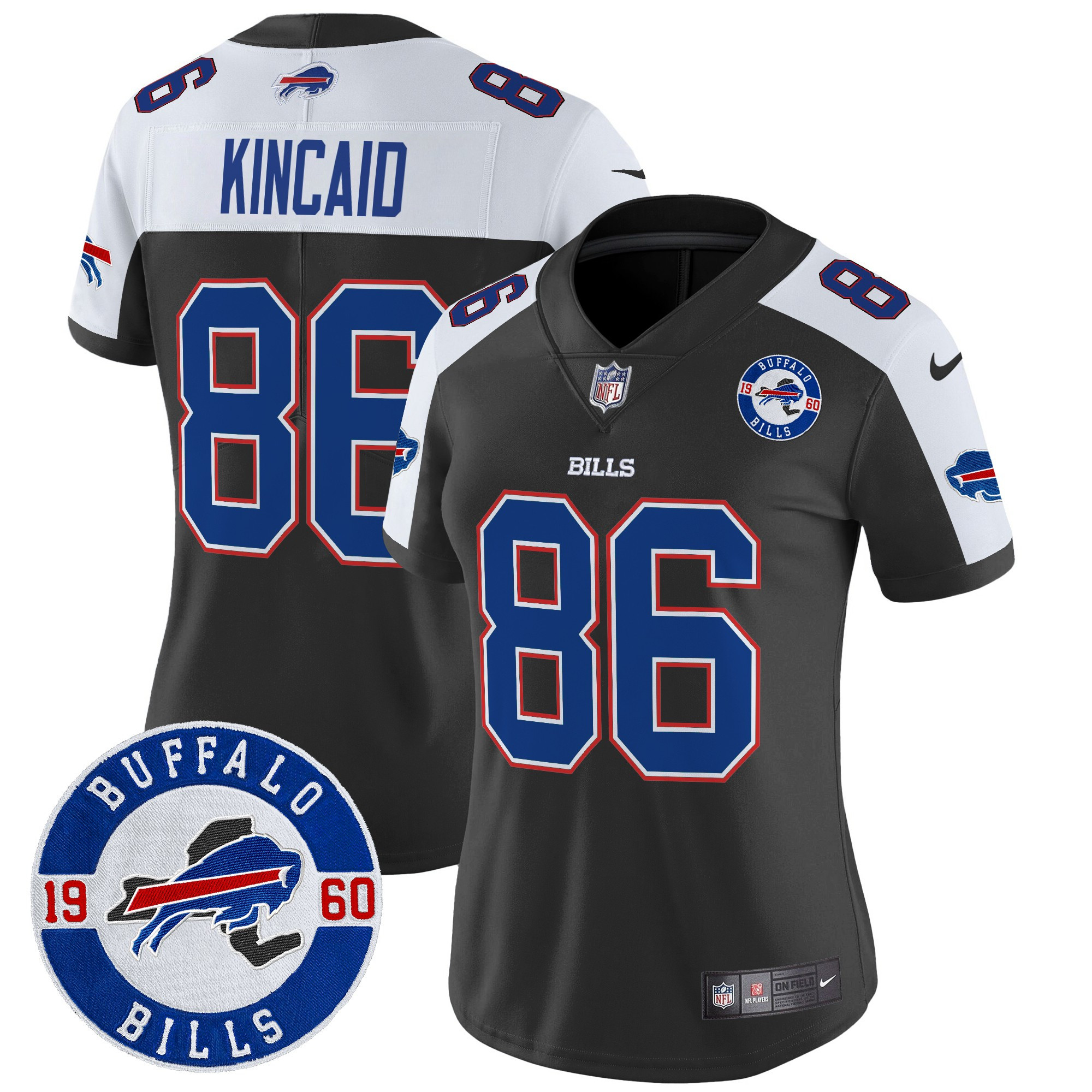 Women's Dalton Kincaid Buffalo Bills 2024 Vapor Limited Black Alternate Jersey - All Stitched