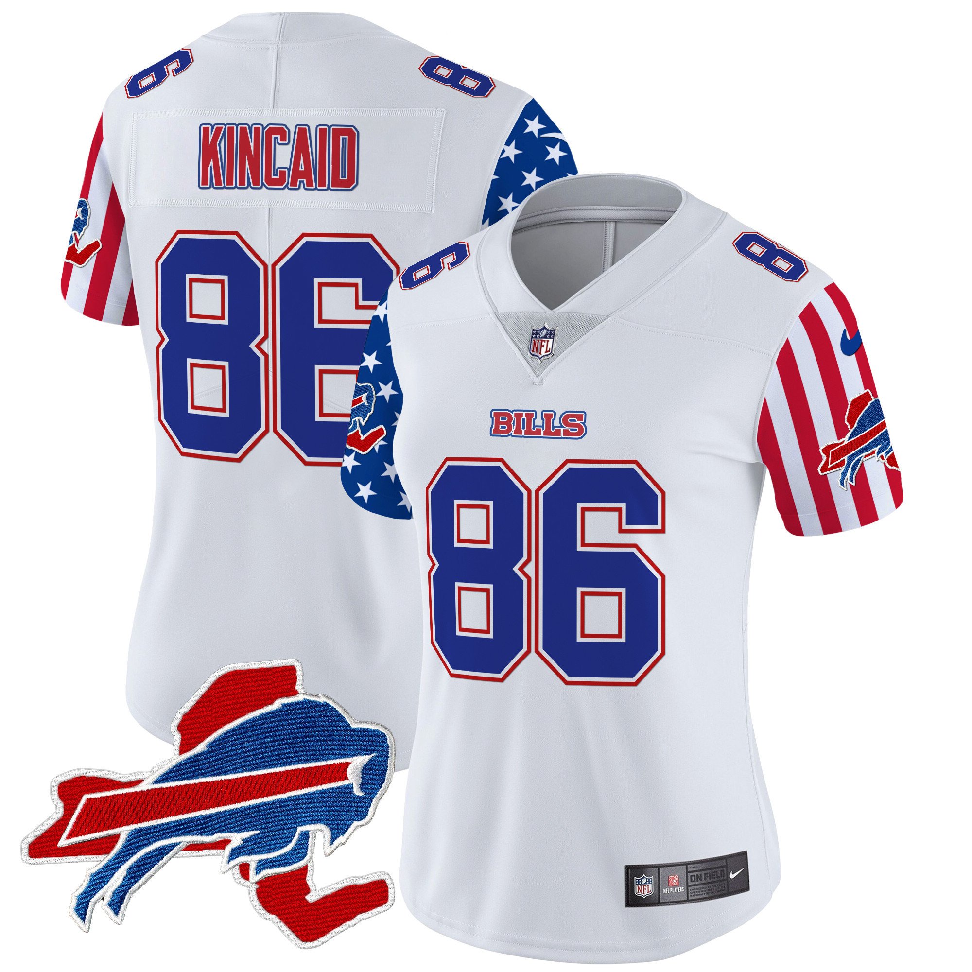 Women's Dalton Kincaid Buffalo Bills American Style Vapor Limited White Jersey - All Stitched