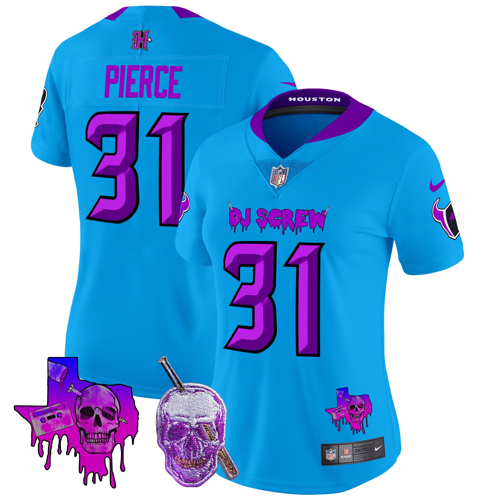 Women's Dameon Pierce Houston Texans DJ Screw Vapor Limited Blue Jersey - All Stitched