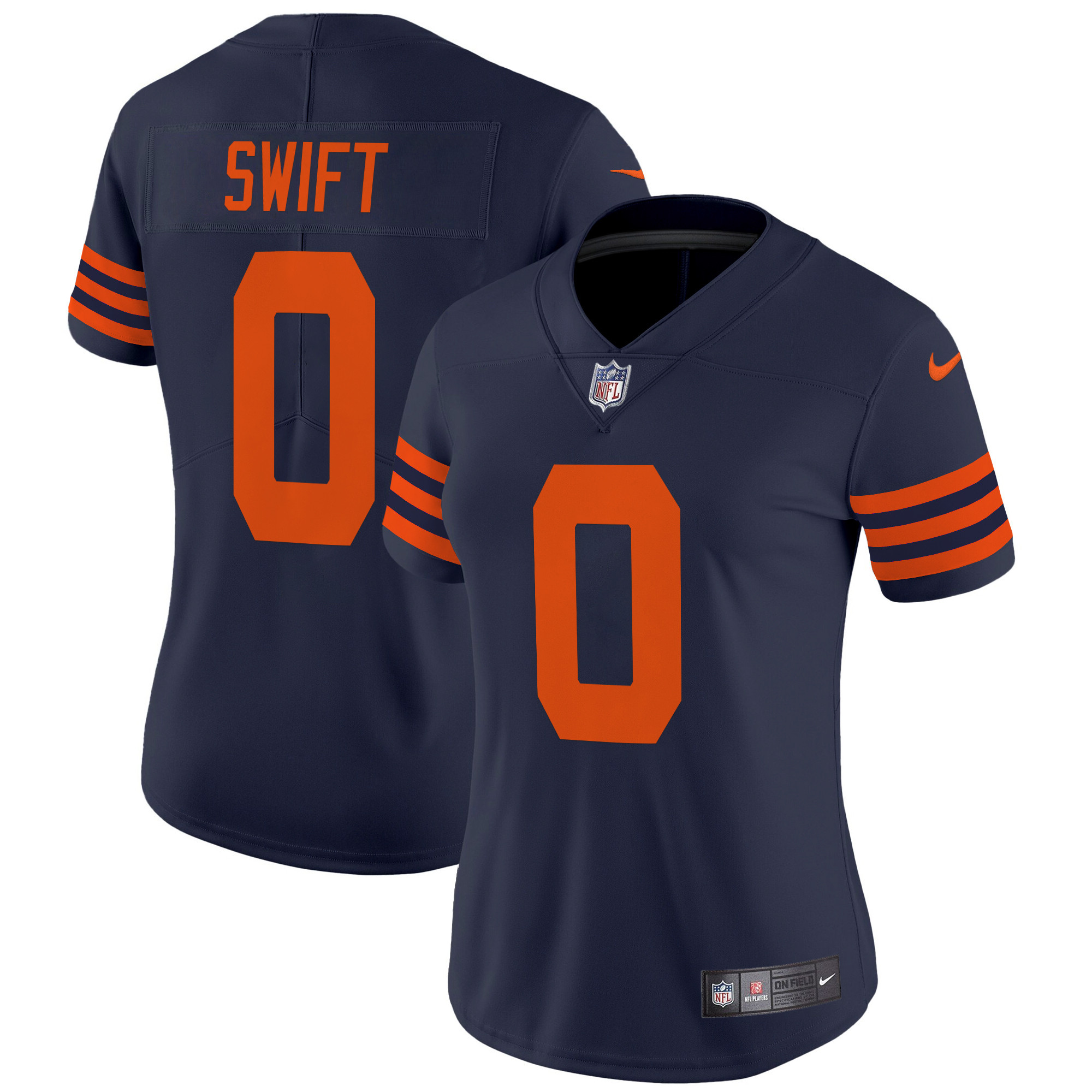 Women's D'Andre Swift Chicago Bears Throwback Vapor Limited Navy Jersey - All Stitched