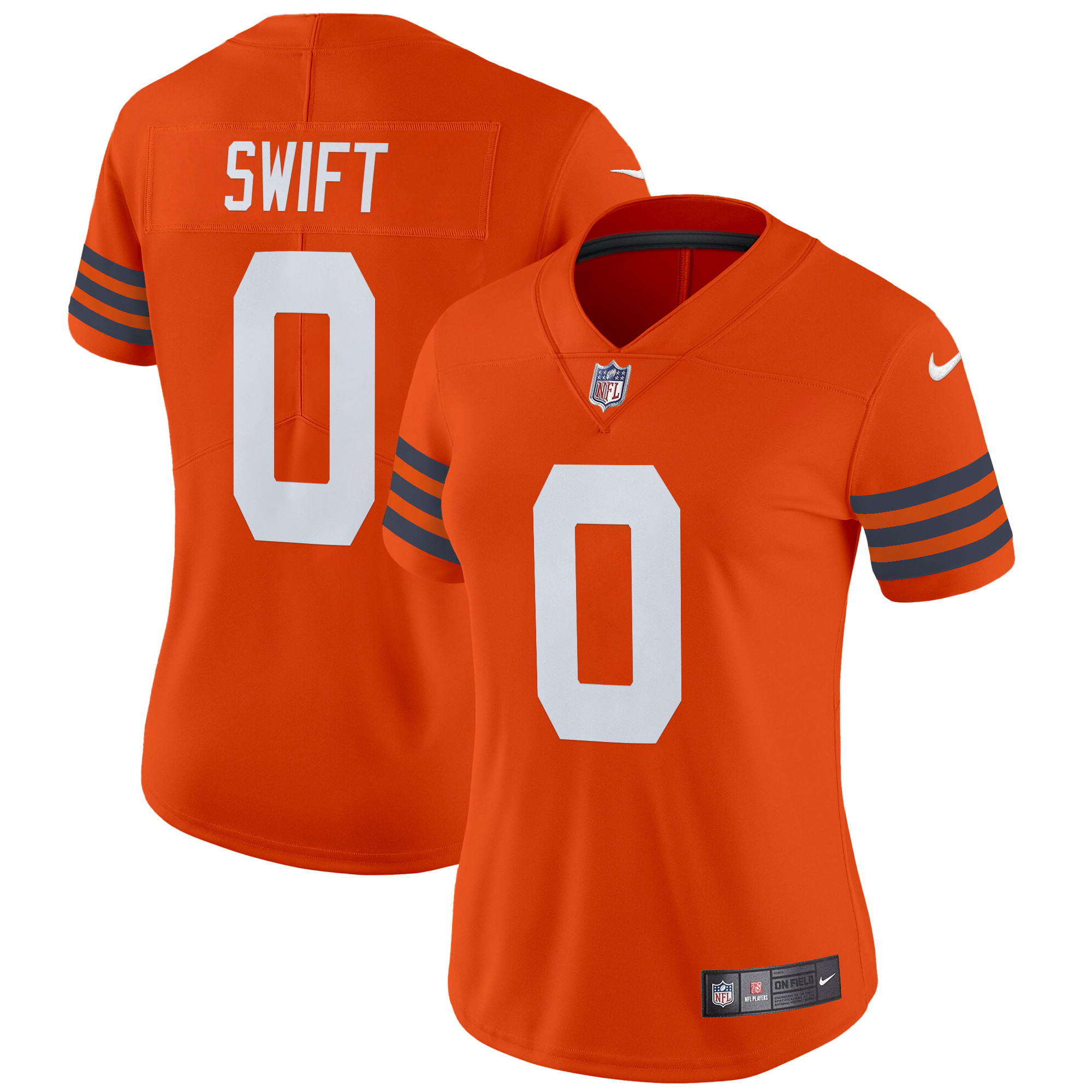 Women's D'Andre Swift Chicago Bears Throwback Vapor Limited Orange Jersey - All Stitched