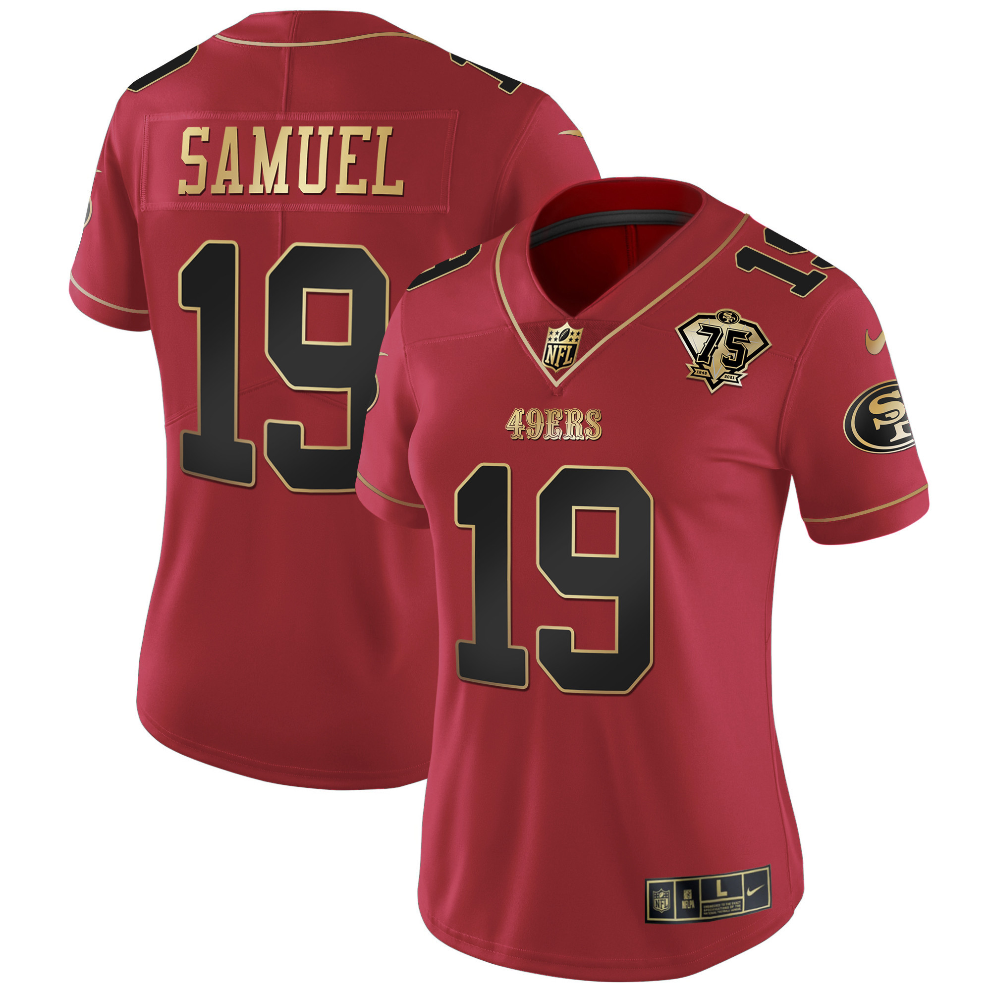 Women's Deebo Samuel San Francisco 49ers 2023 Vapor Gold Limited Scarlet Limited Jersey - All Stitched