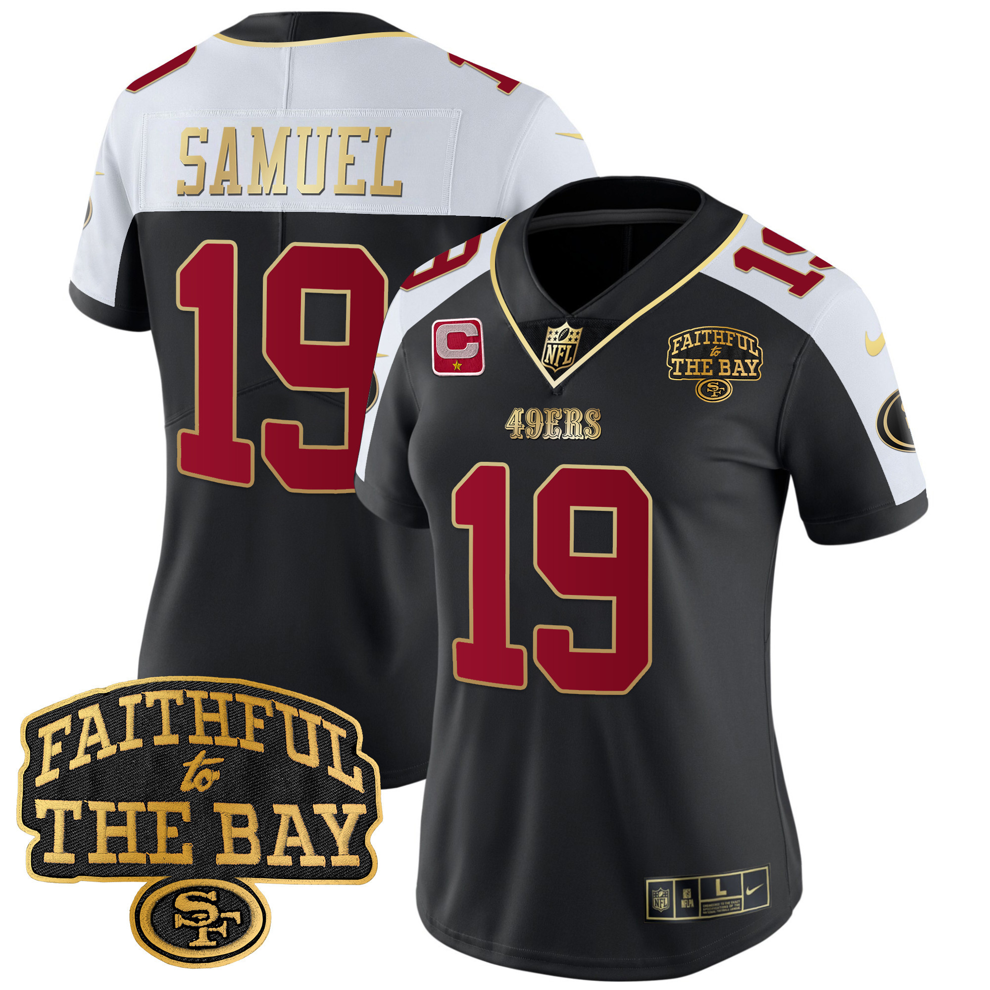 Women's Deebo Samuel San Francisco 49ers Faithful To The Bay Patch Vapor Limited Black Alternate Jersey V8 - All Stitched