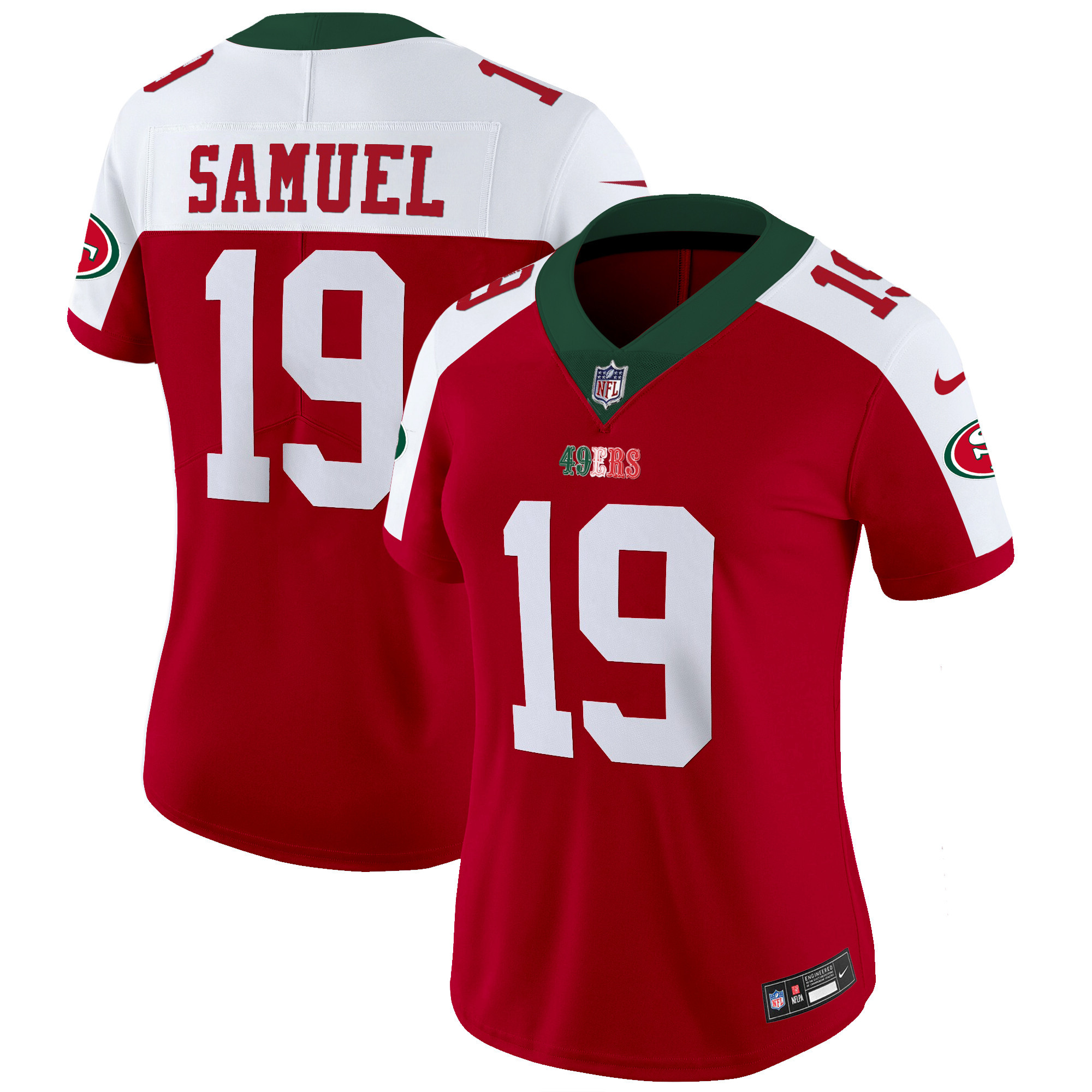 Women's Deebo Samuel San Francisco 49ers Mexico Vapor Red Alternate Jersey V2 - All Stitched