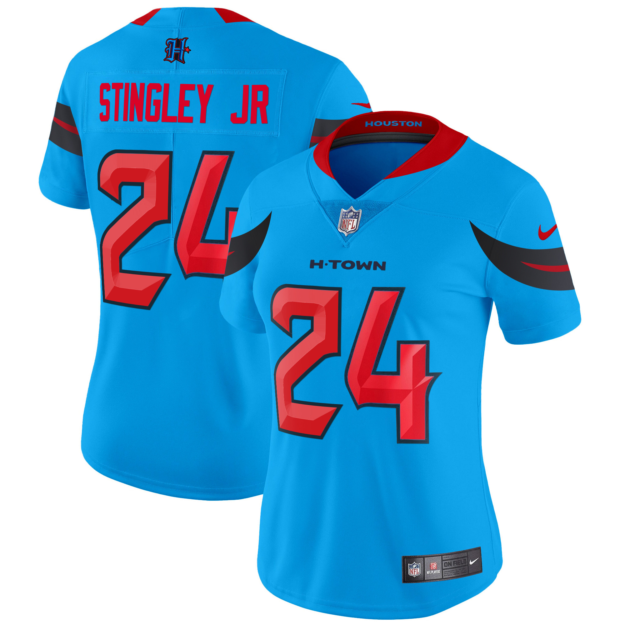Women's Derek Stingley Jr. Houston Texans 2024 Vapor Limited Blue Jersey V3 - All Stitched