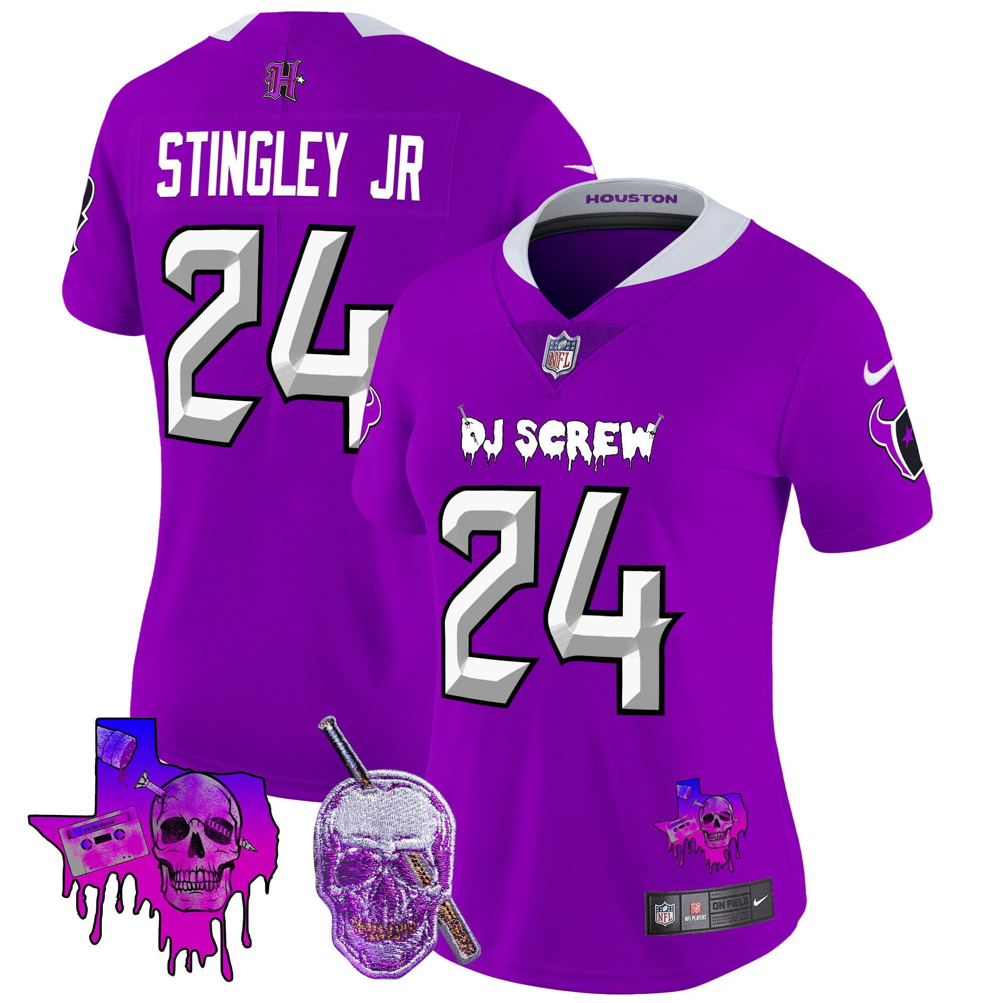 Women's Derek Stingley Jr. Houston Texans DJ Screw Vapor Limited Purple Jersey - All Stitched