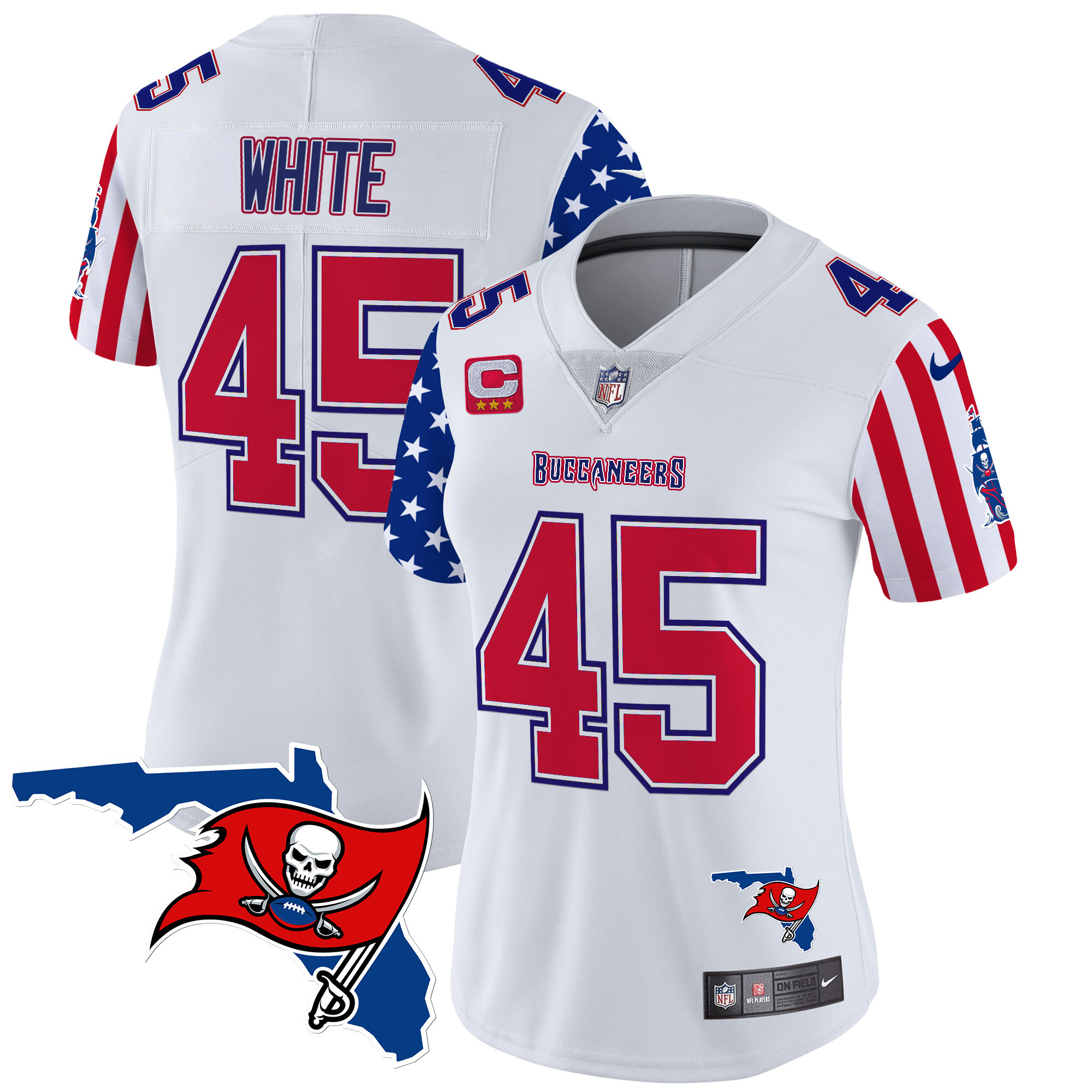 Women's Devin White Tampa Bay Buccaneers American Style Vapor Limited White Jersey - All Stitched