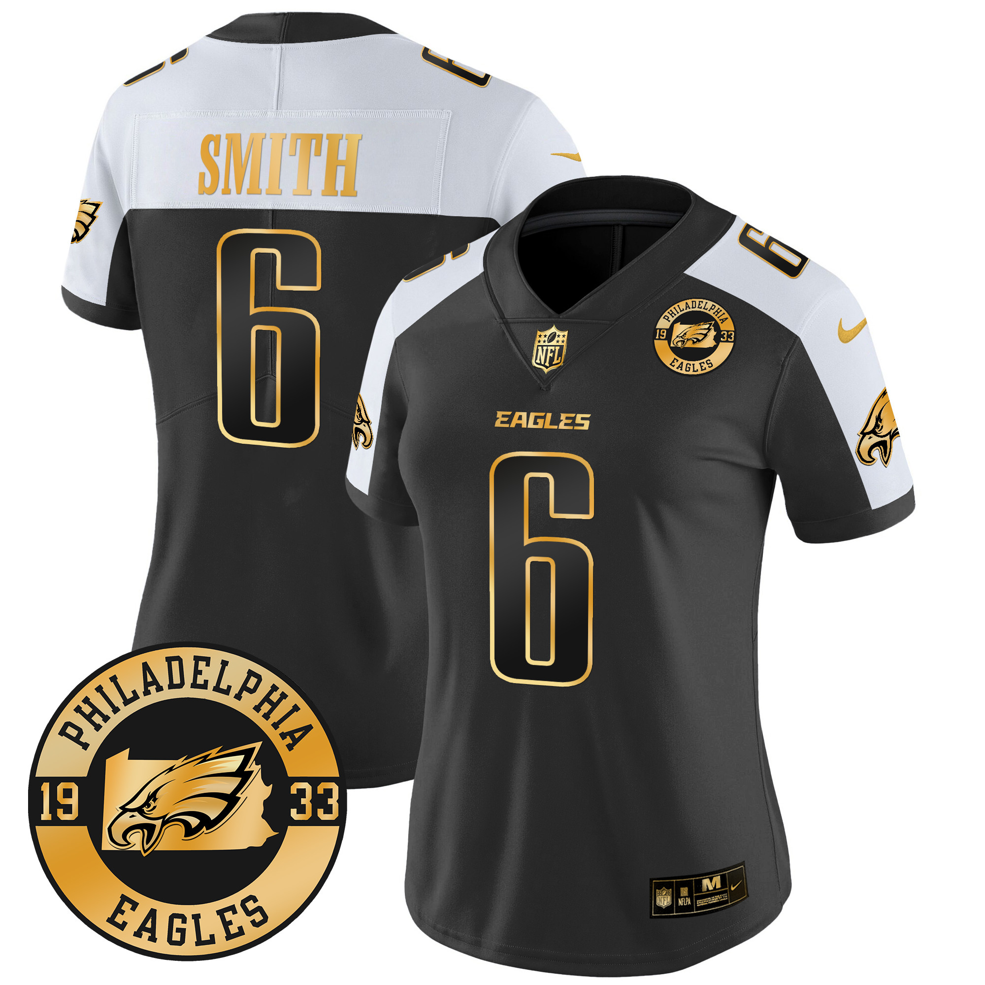 Women's DeVonta Smith Philadelphia Eagles 2024 Gold Vapor Limited Alternate Jersey - All Stitched
