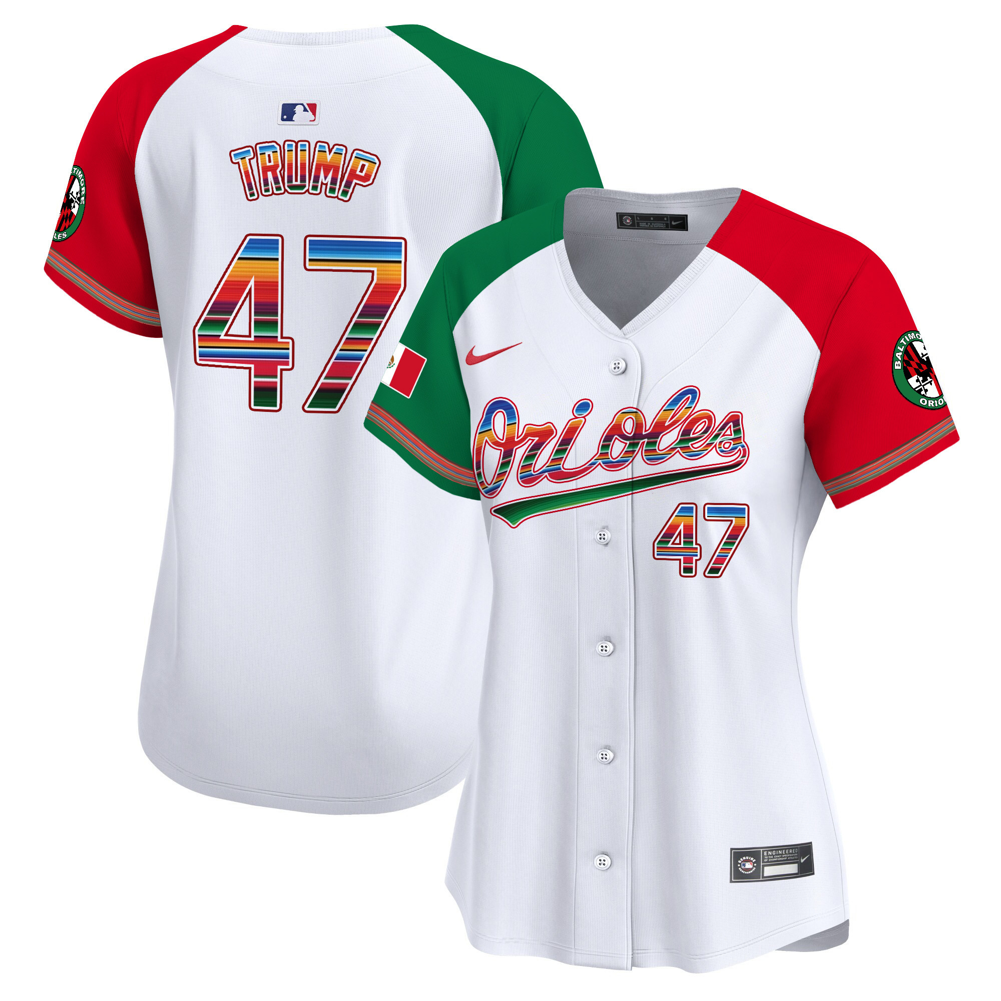 Women's Donald Trump Baltimore Orioles Mexico Vapor Premier Limited Alternate Jersey - All Stitched