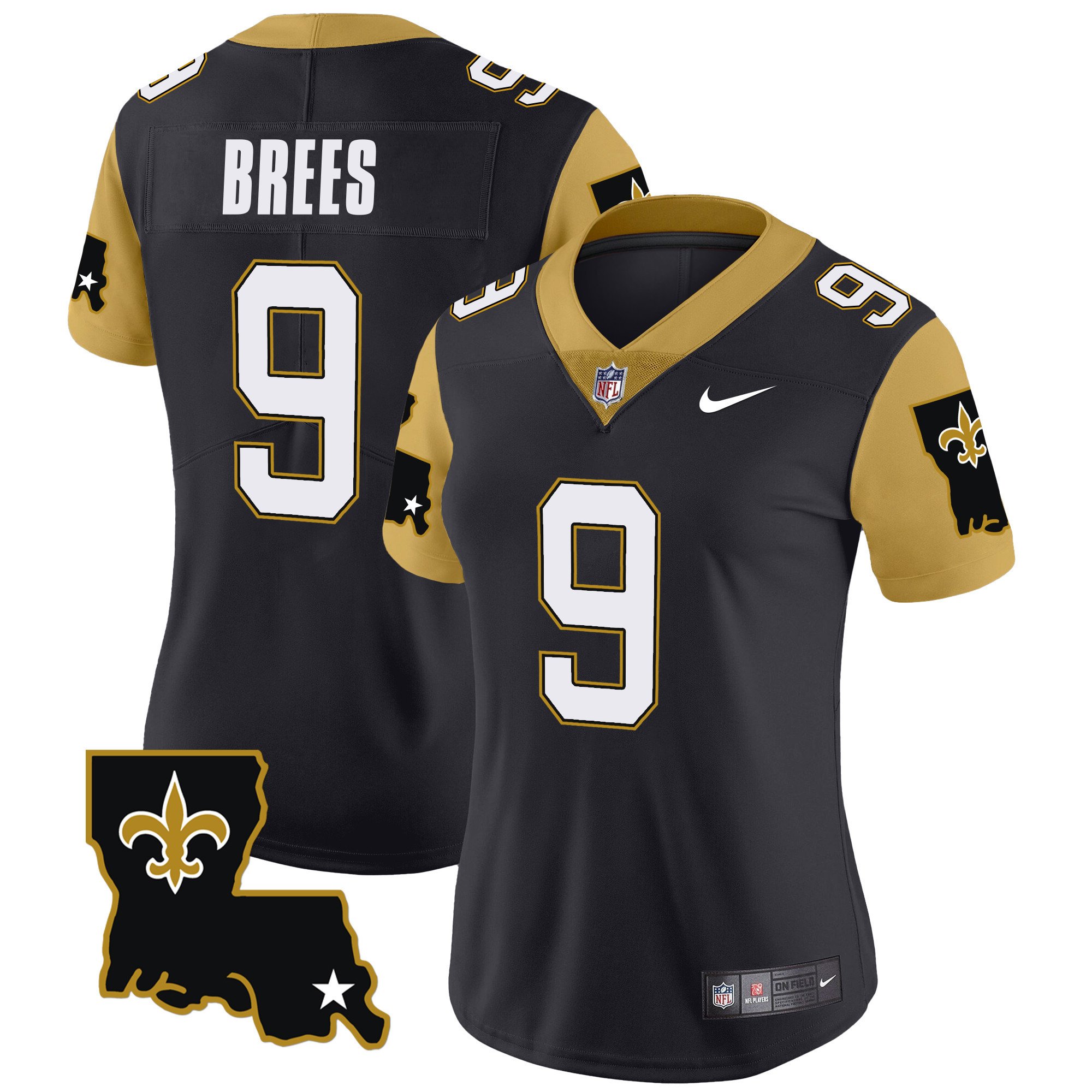 Women's Drew Brees New Orleans Saints 1987 Legacy Vapor Limited Black Jersey V2 - All Stitched