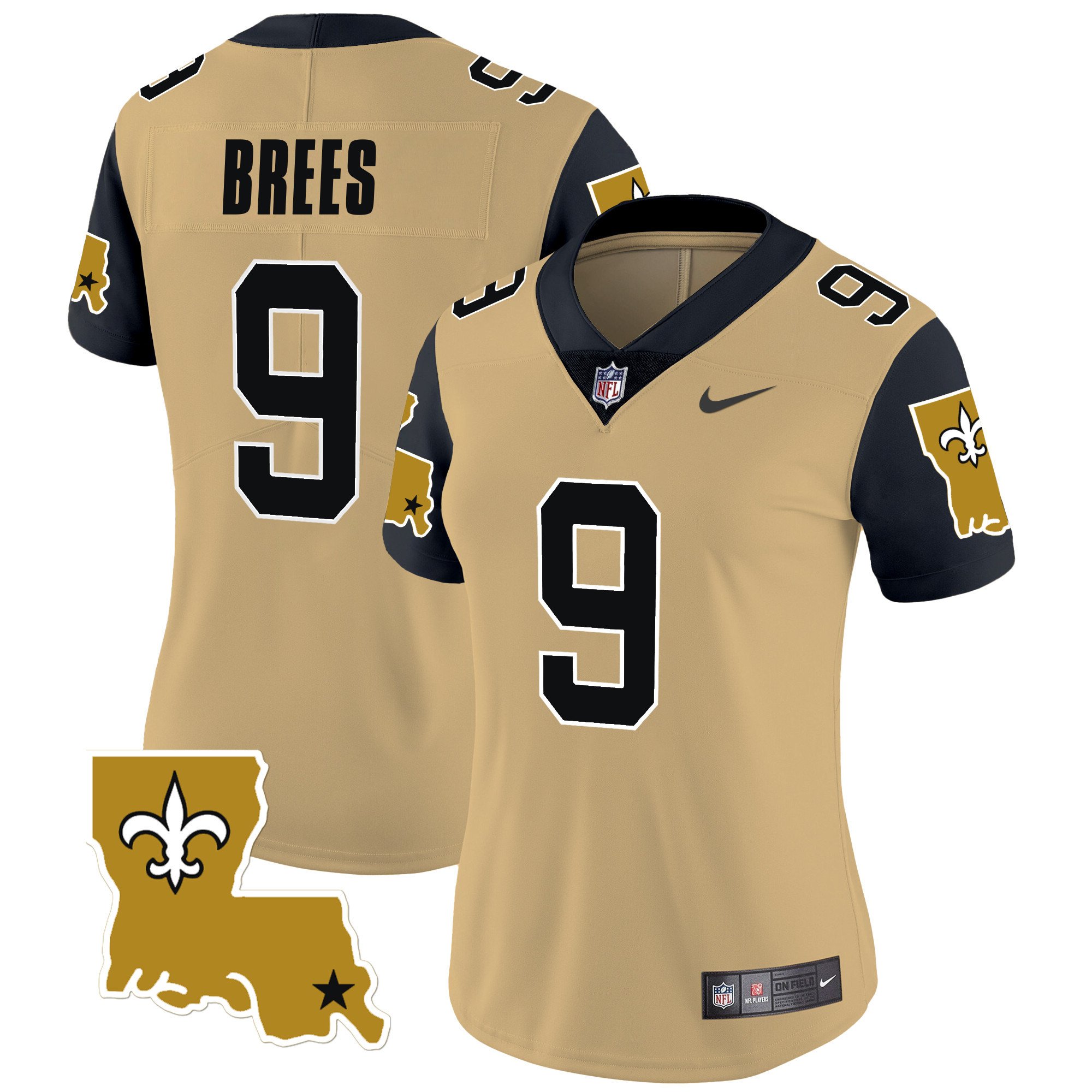 Women's Drew Brees New Orleans Saints 1987 Legacy Vapor Limited Gold Jersey V2 - All Stitched