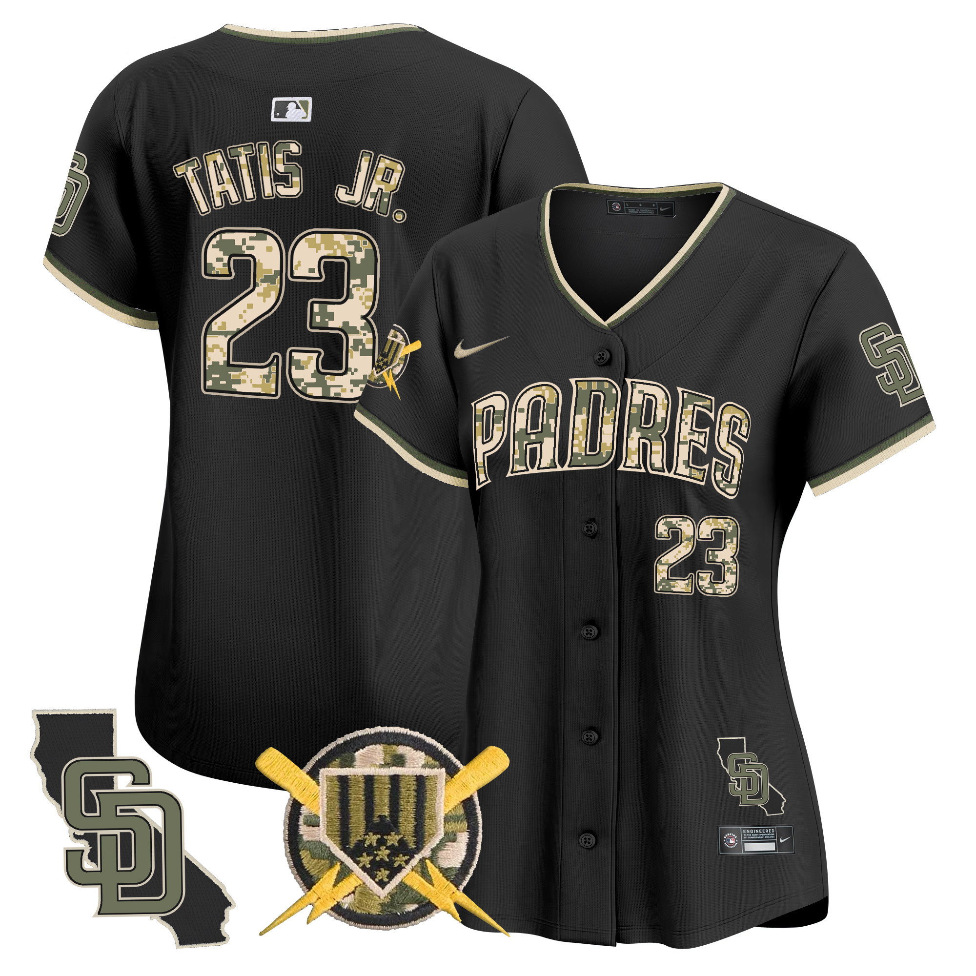 Women's Fernando Tatis Jr. San Diego Padres Armed Forces Day Vapor Premier Limited Black Jersey - All Stitched