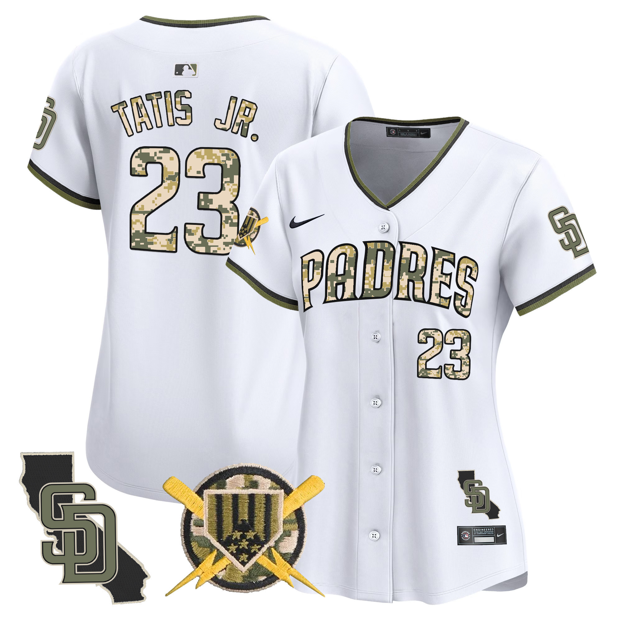 Women's Fernando Tatis Jr. San Diego Padres Armed Forces Day Vapor Premier Limited White Jersey - All Stitched