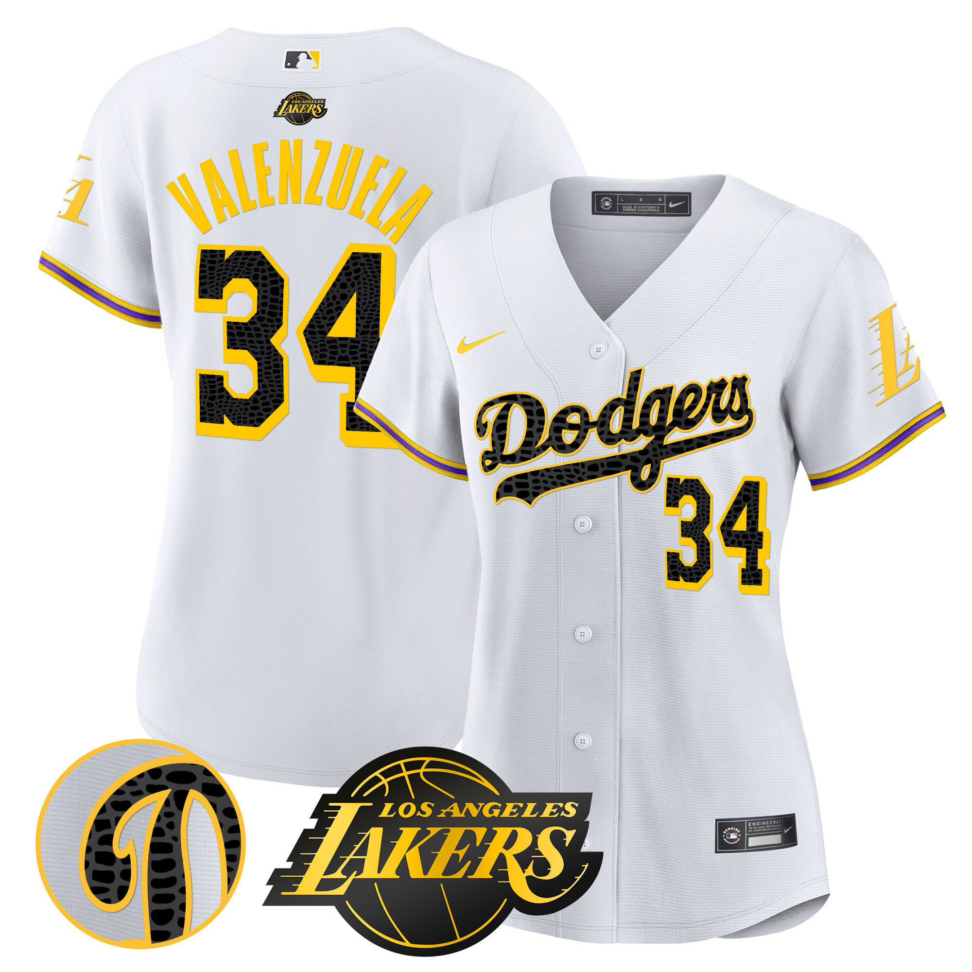 Women's Fernando Valenzuela Los Angeles Dodgers Cool Base Mamba White Jersey - All Stitched