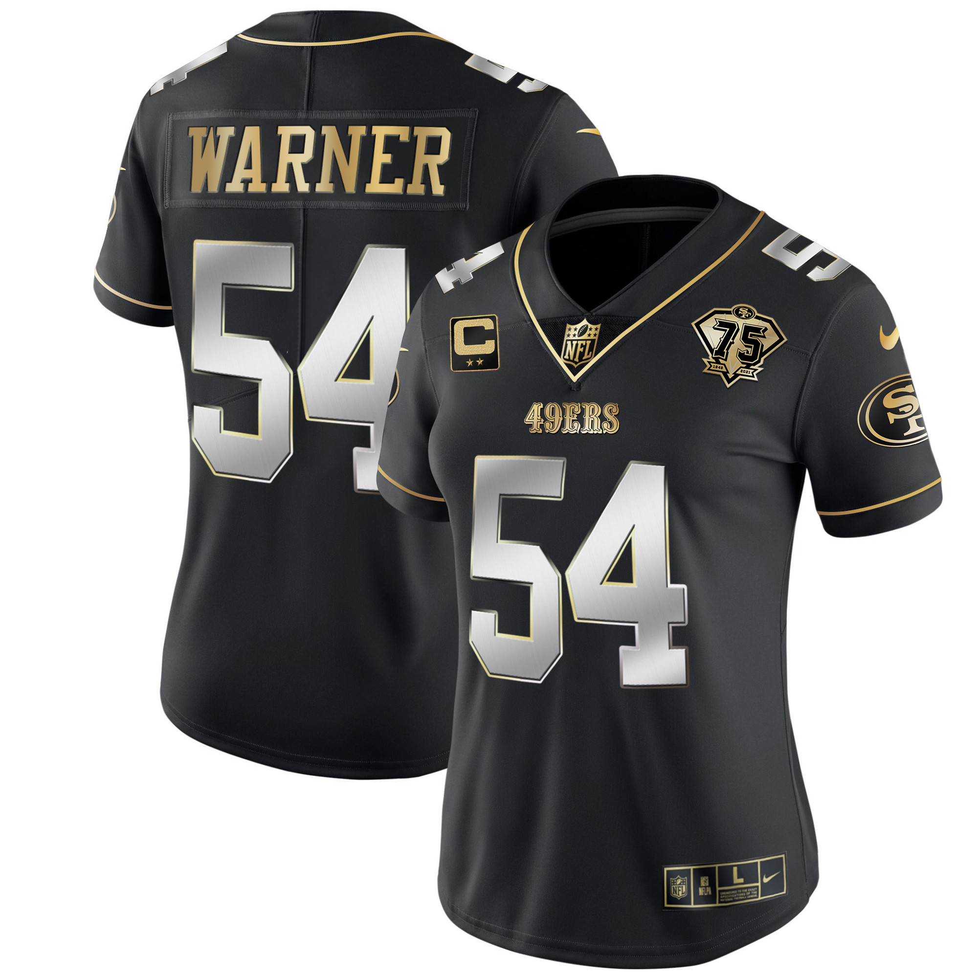 Women's Fred Warner San Francisco 49ers 2023 Vapor Gold Limited Black Limited Jersey - All Stitched