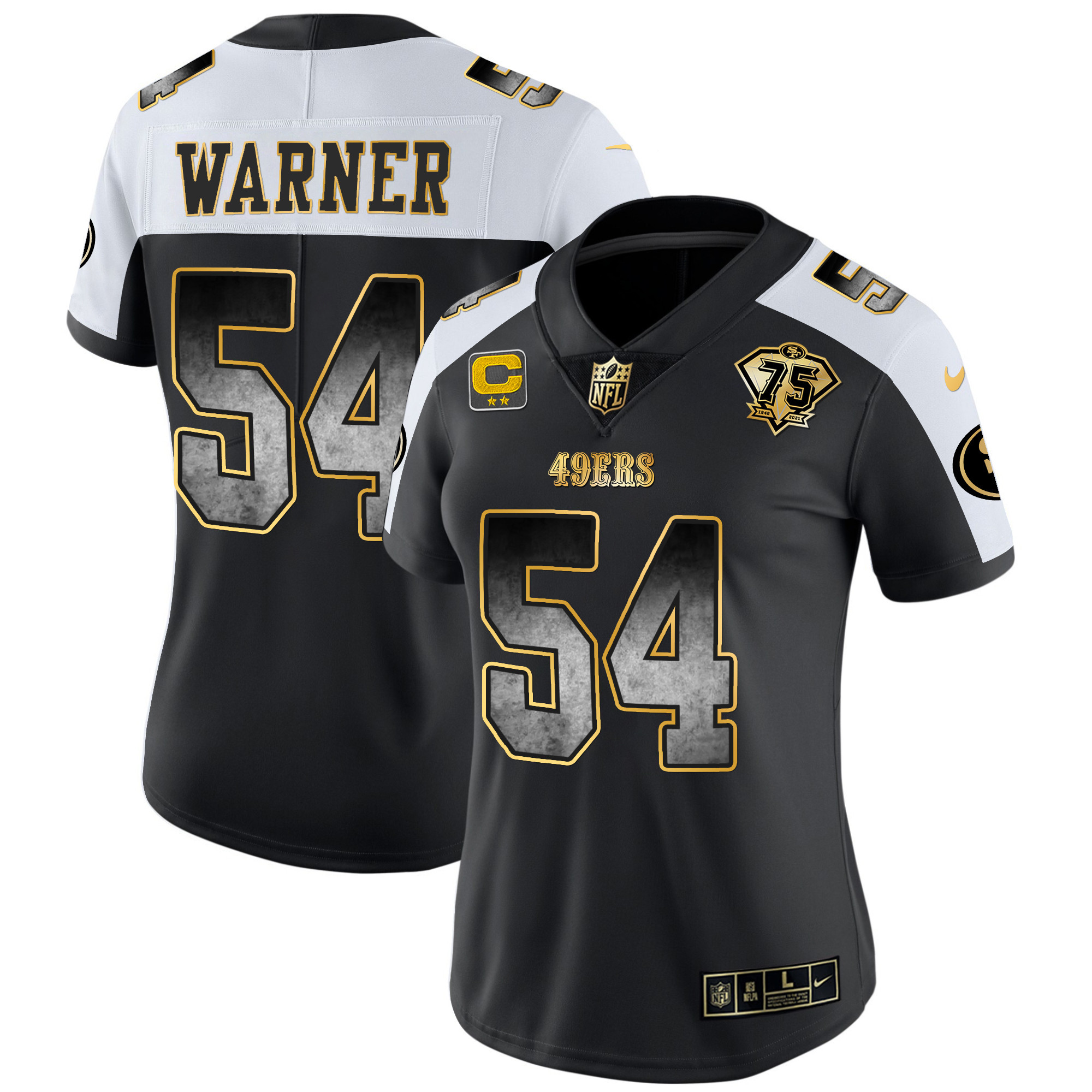 Women's Fred Warner San Francisco 49ers Arch Smoke Vapor Alternate Jersey - All Stitched