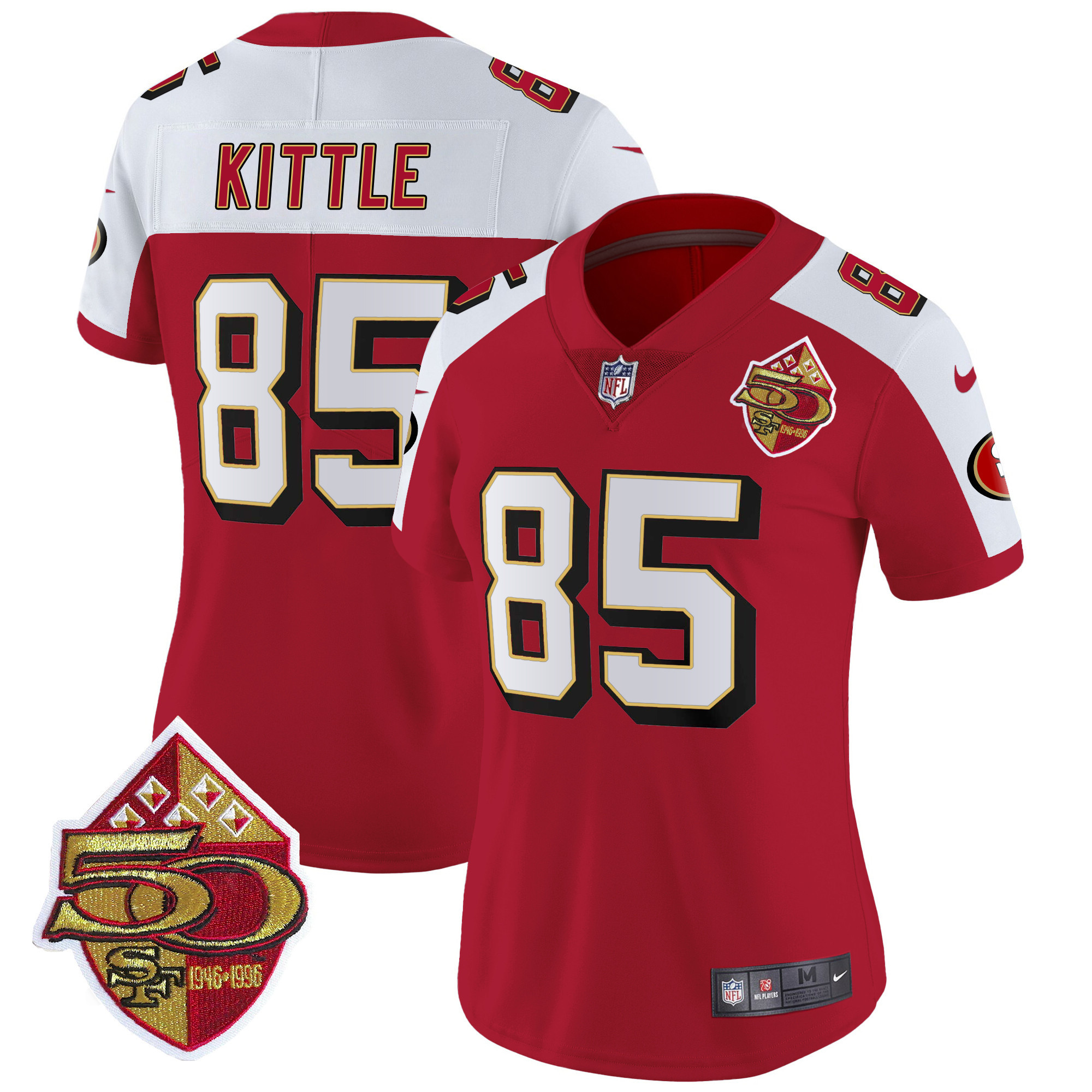 Women's George Kittle San Francisco 49ers 1996 Throwback Vapor Limited Alternate Jersey - All Stitched