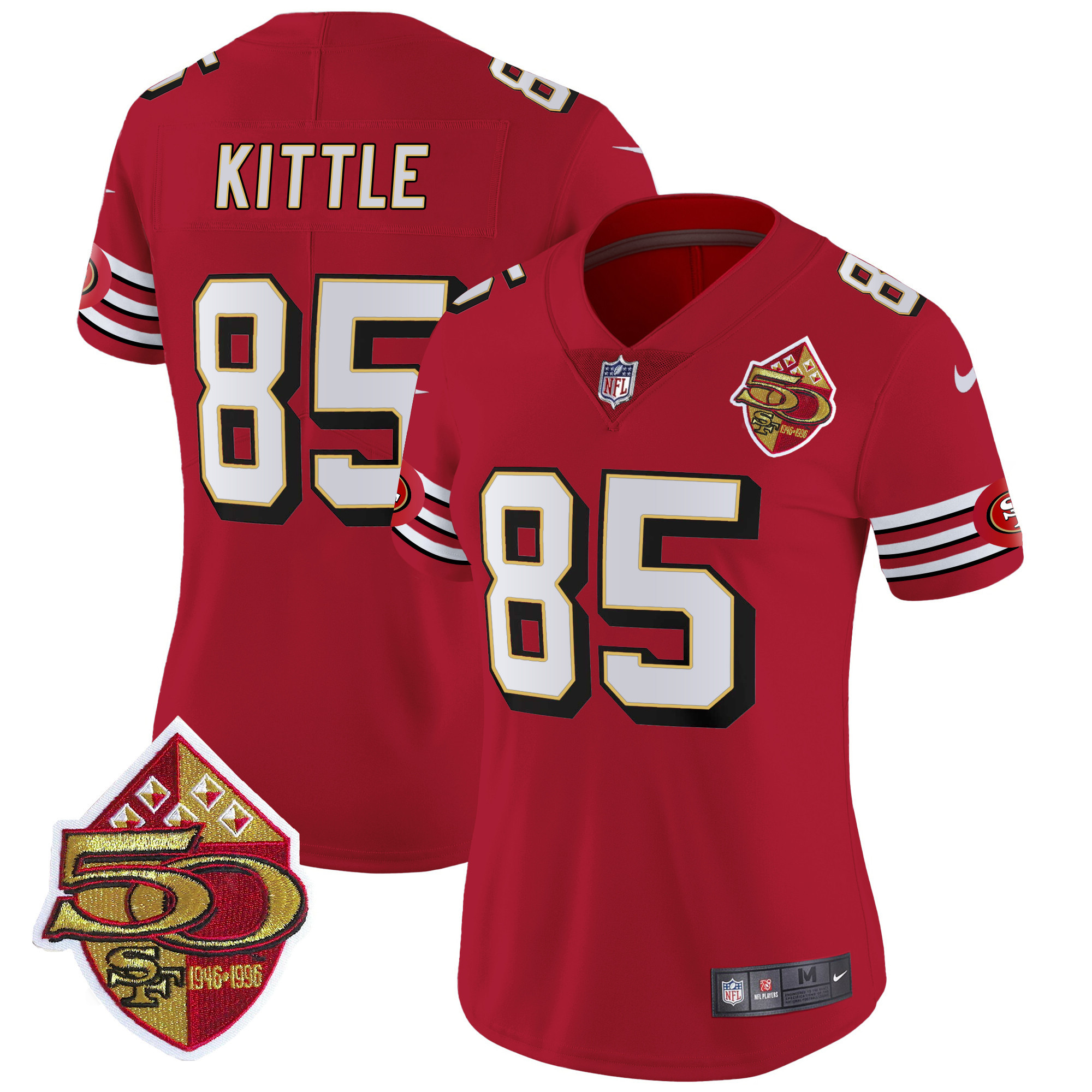 Women's George Kittle San Francisco 49ers 1996 Throwback Vapor Limited Red Jersey - All Stitched
