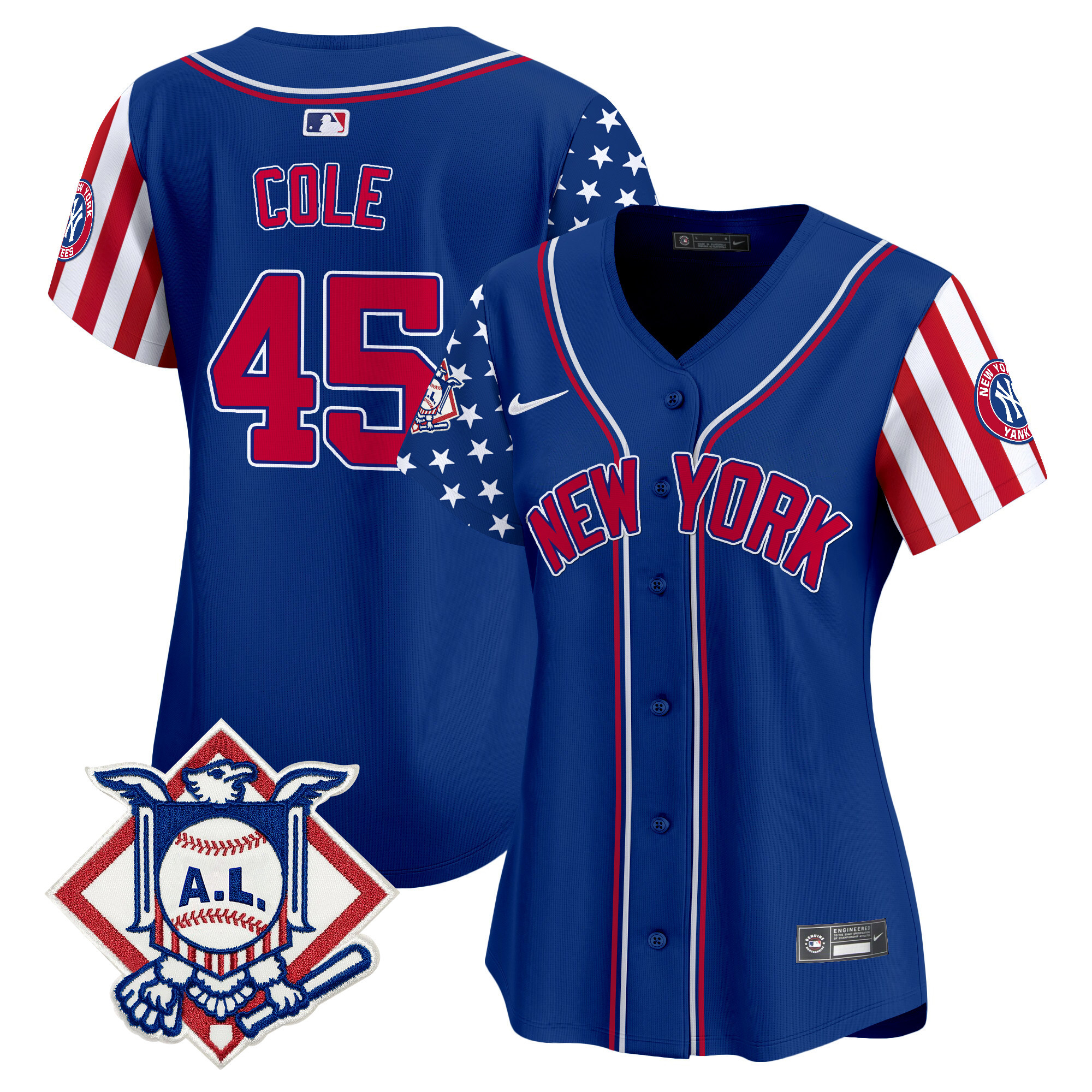 Women's Gerrit Cole New York Yankees 2024 Fourth of July Vapor Premier Limited Royal Jersey V2 - All Stitched