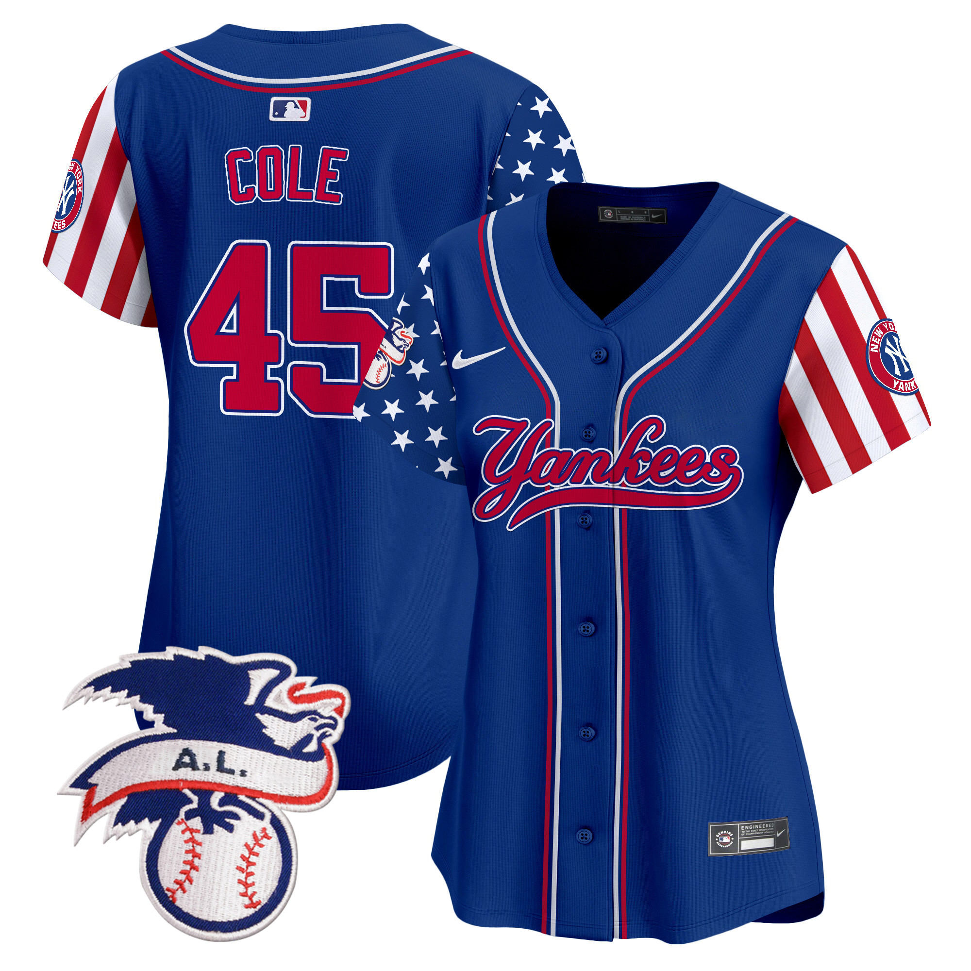 Women's Gerrit Cole New York Yankees 2024 Fourth of July Vapor Premier Limited Royal Jersey V7 - All Stitched