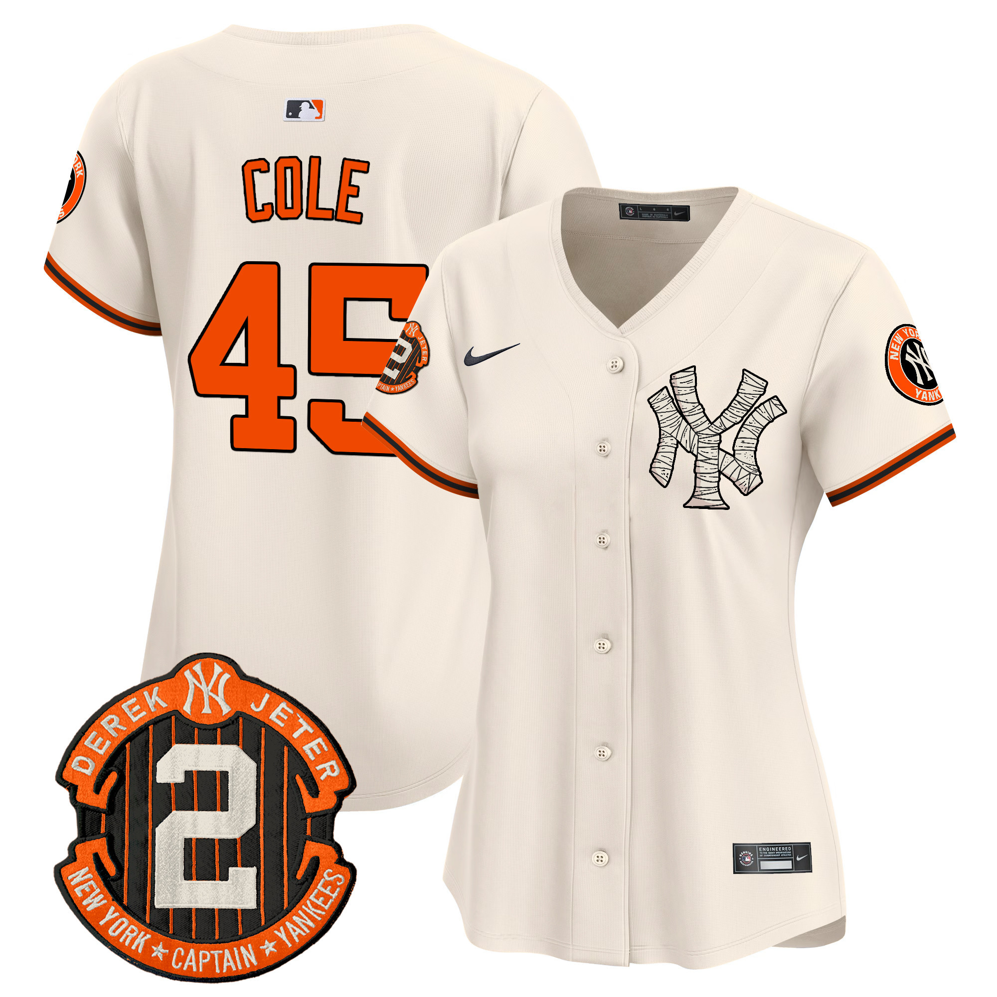 Women's Gerrit Cole New York Yankees Halloween Vapor Premier Limited Cream Jersey - All Stitched