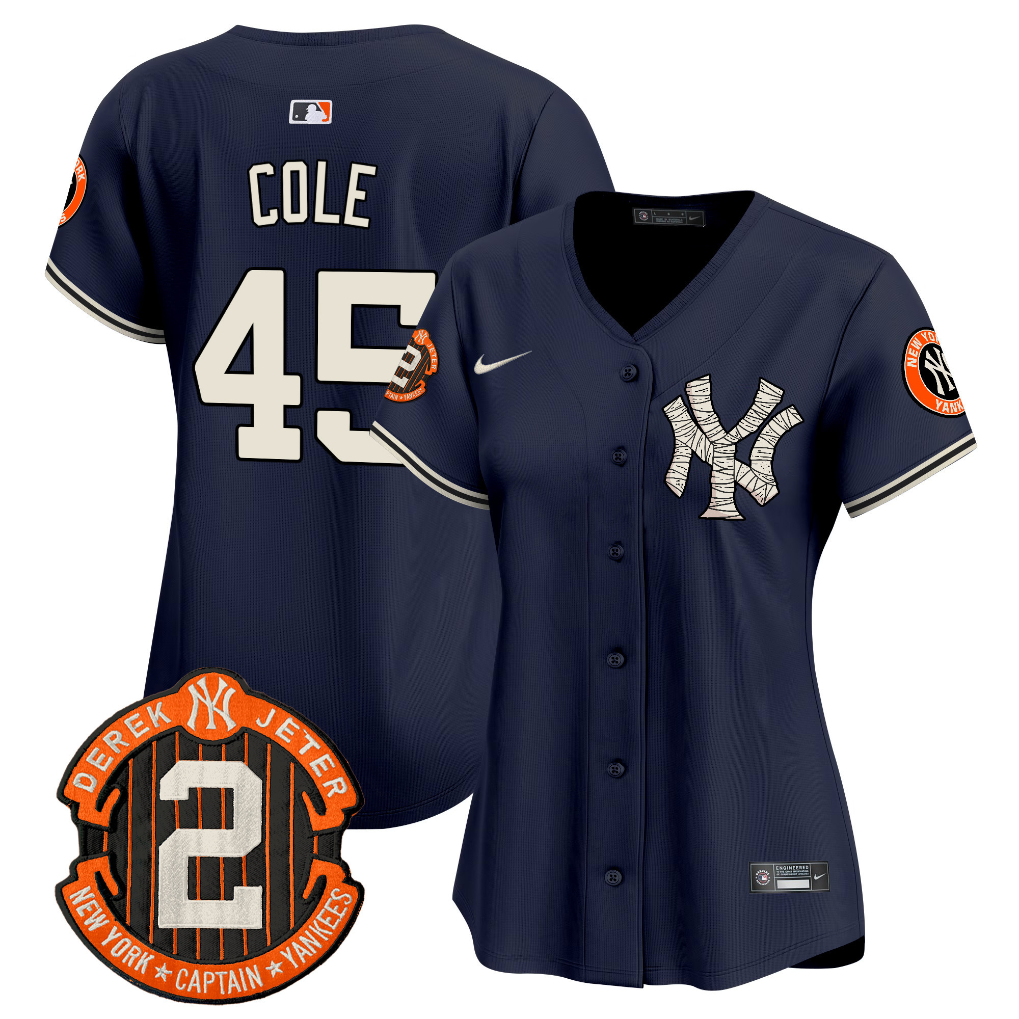 Women's Gerrit Cole New York Yankees Halloween Vapor Premier Limited Navy Jersey - All Stitched