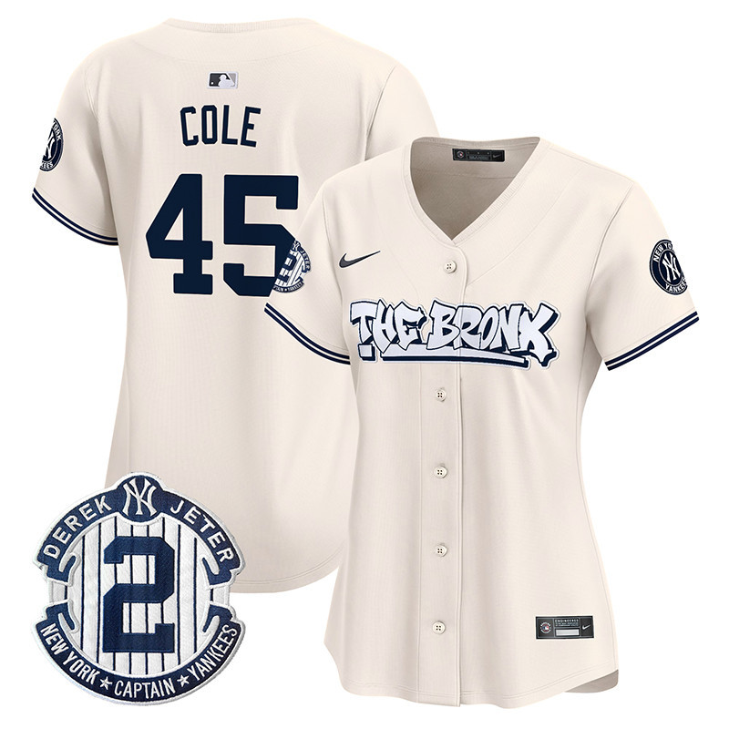 Women's Gerrit Cole New York Yankees The Bronx Graffiti Vapor Premier Limited Cream Jersey - All Stitched