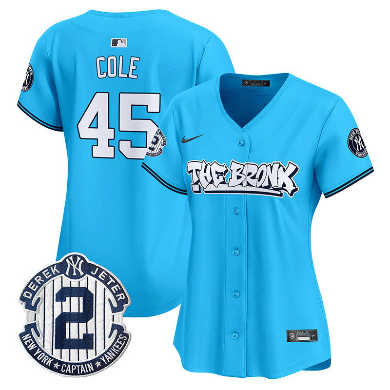 Women's Gerrit Cole New York Yankees The Bronx Graffiti Vapor Premier Limited Light Blue Jersey - All Stitched