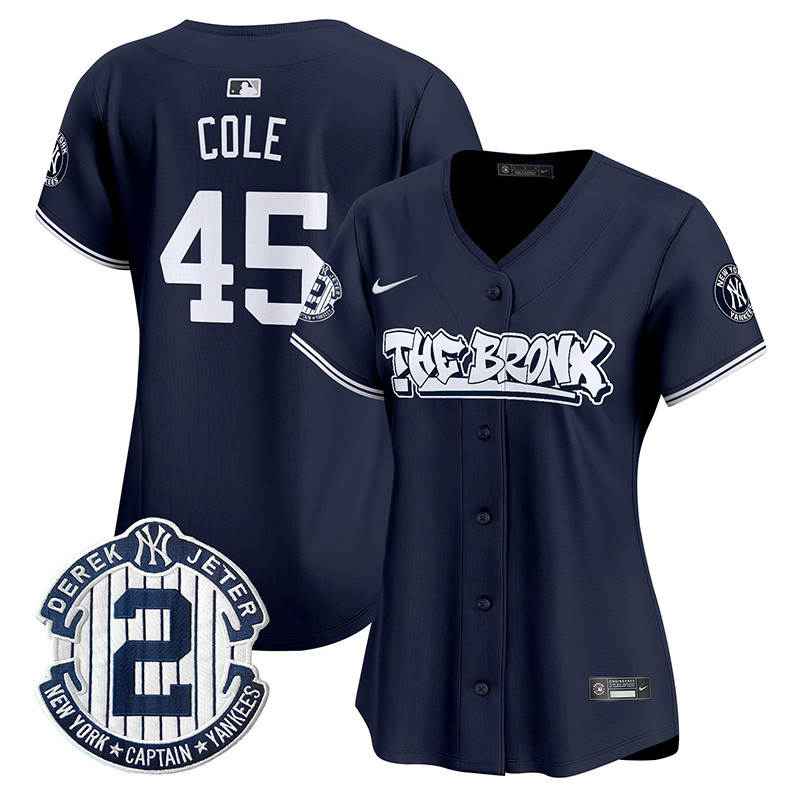 Women's Gerrit Cole New York Yankees The Bronx Graffiti Vapor Premier Limited Navy Jersey - All Stitched