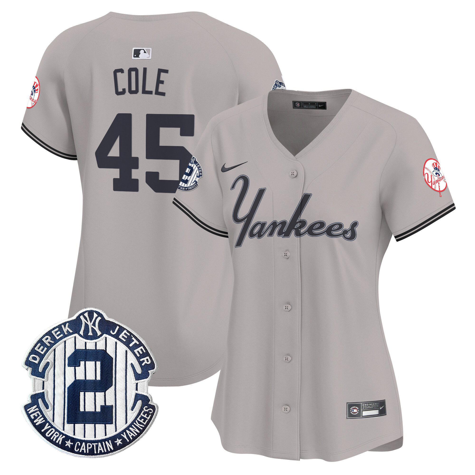 Women's Gerrit Cole New York Yankees Throwback Vapor Premier Limited Gray Jersey - All Stitched