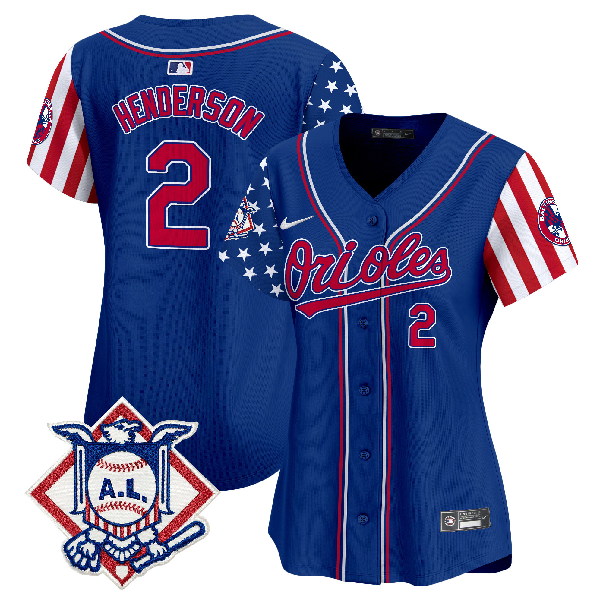 Women's Gunnar Henderson Baltimore Orioles 2024 Fourth of July Vapor Premier Limited Royal Jersey - All Stitched