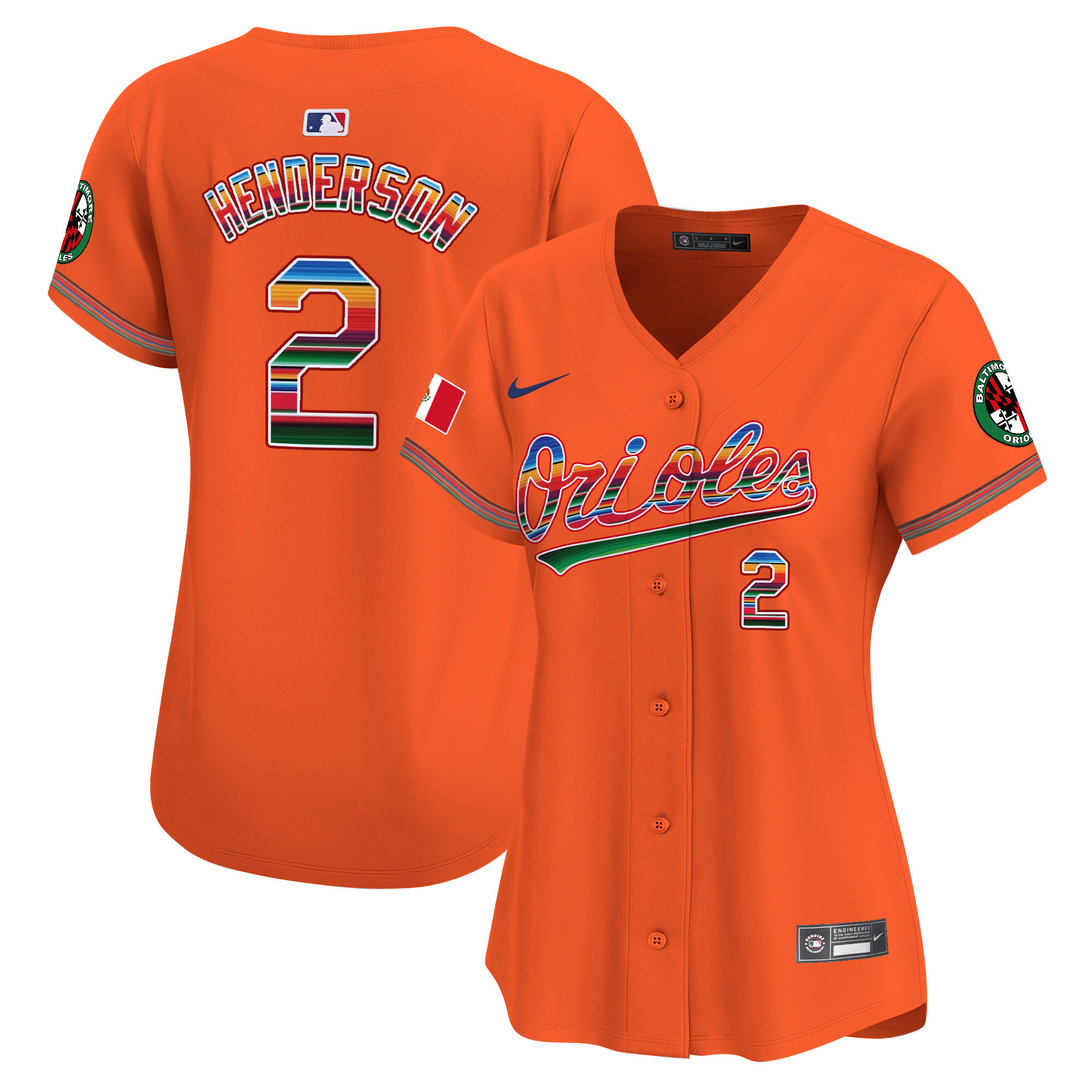 Women's Gunnar Henderson Baltimore Orioles Mexico Vapor Premier Limited Orange Jersey - All Stitched