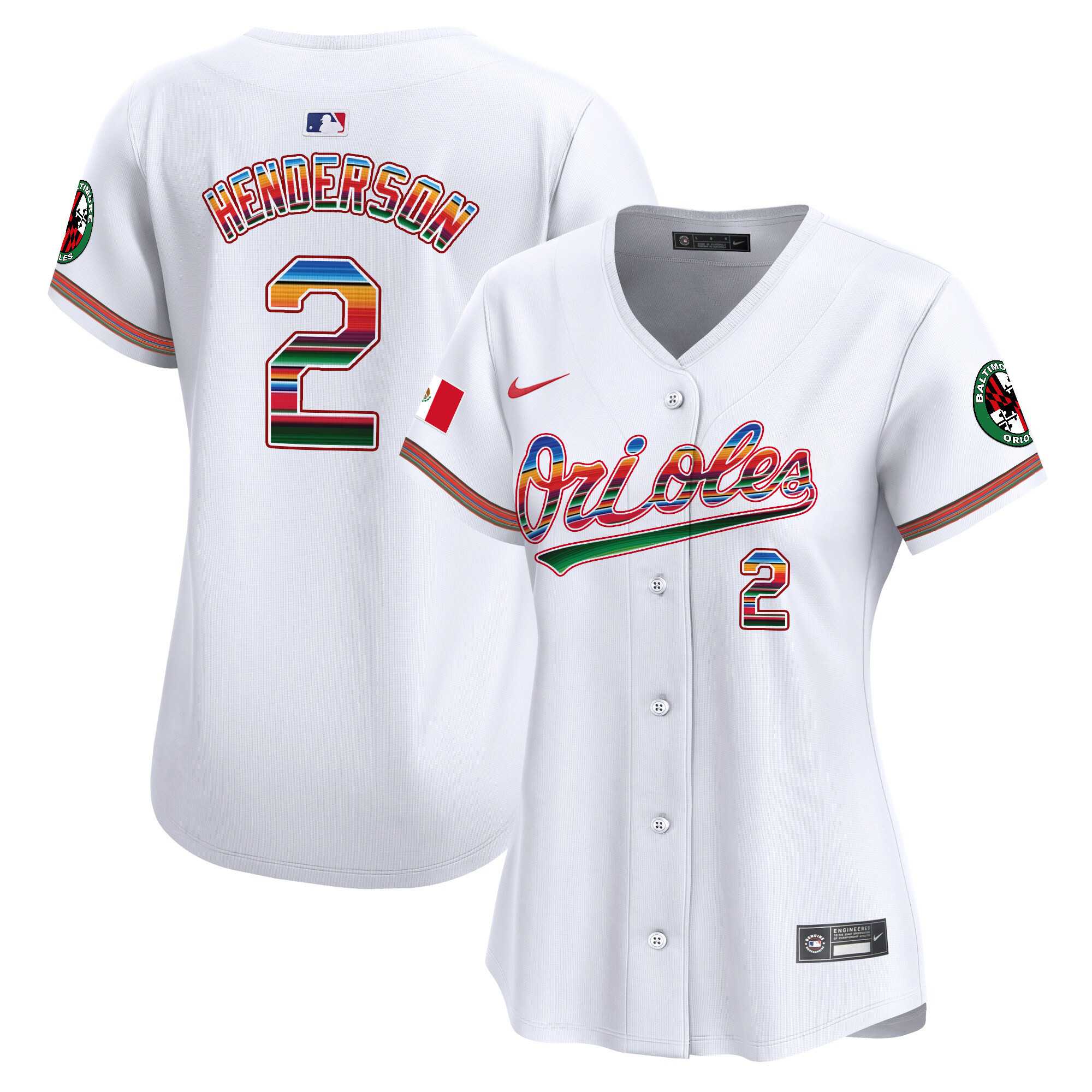 Women's Gunnar Henderson Baltimore Orioles Mexico Vapor Premier Limited White Jersey - All Stitched