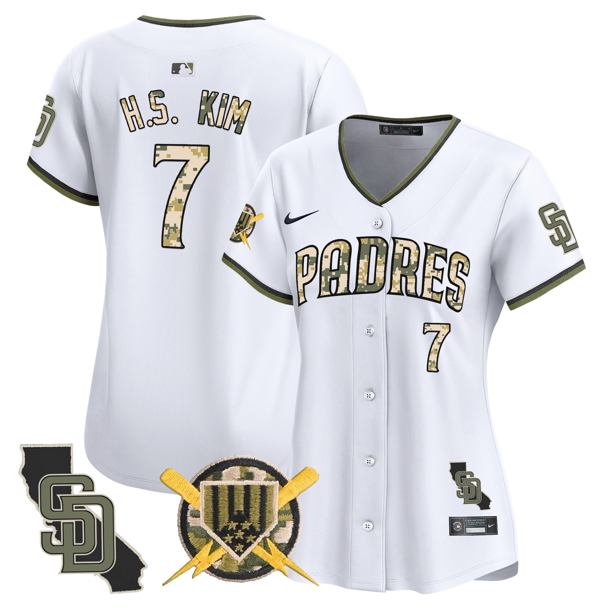 Women's Ha-Seong Kim San Diego Padres Armed Forces Day Vapor Premier Limited White Jersey - All Stitched