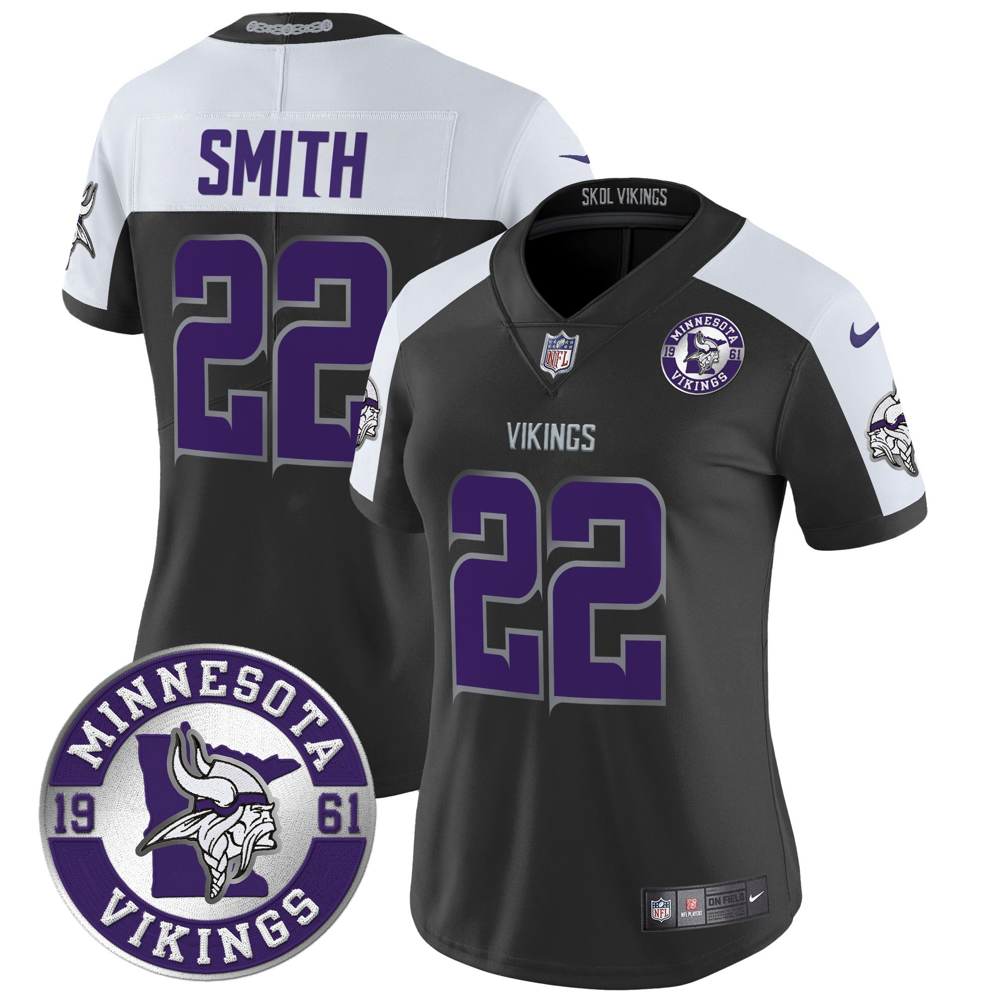 Women's Harrison Smith Minnesota Vikings 2024 Vapor Limited Black Alternate Jersey - All Stitched
