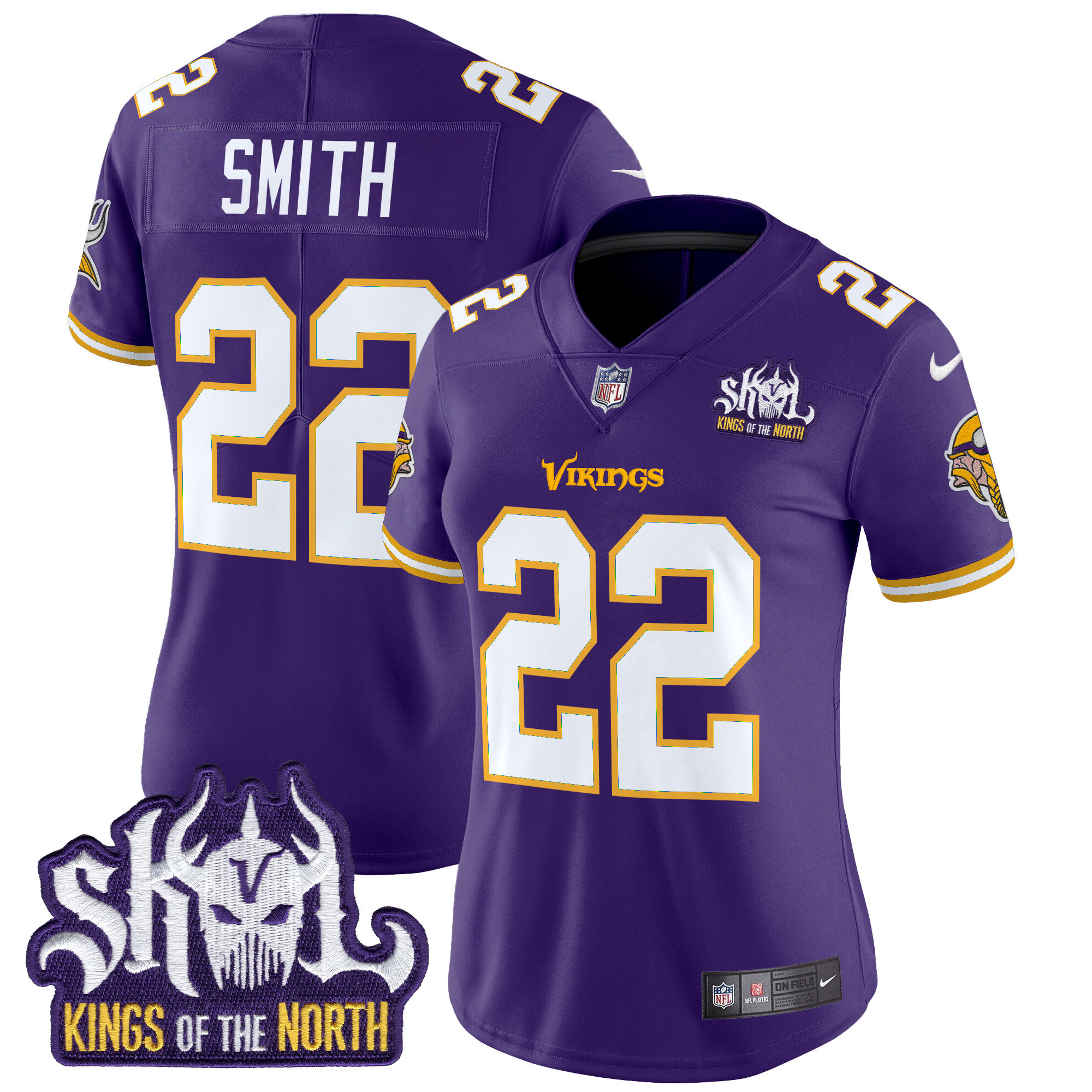 Women's Harrison Smith Minnesota Vikings King Of The North Patch Throwback Vapor Limited Purple Jersey - All Stitched