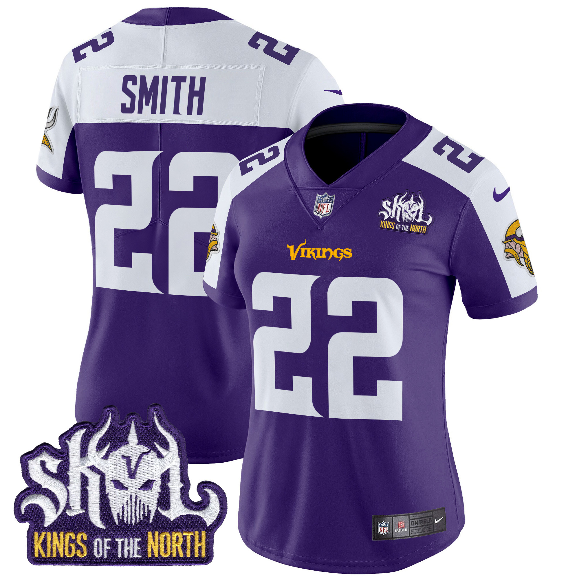 Women's Harrison Smith Minnesota Vikings Kings Of The North Patch Vapor Limited Purple Alternate Jersey - All Stitched