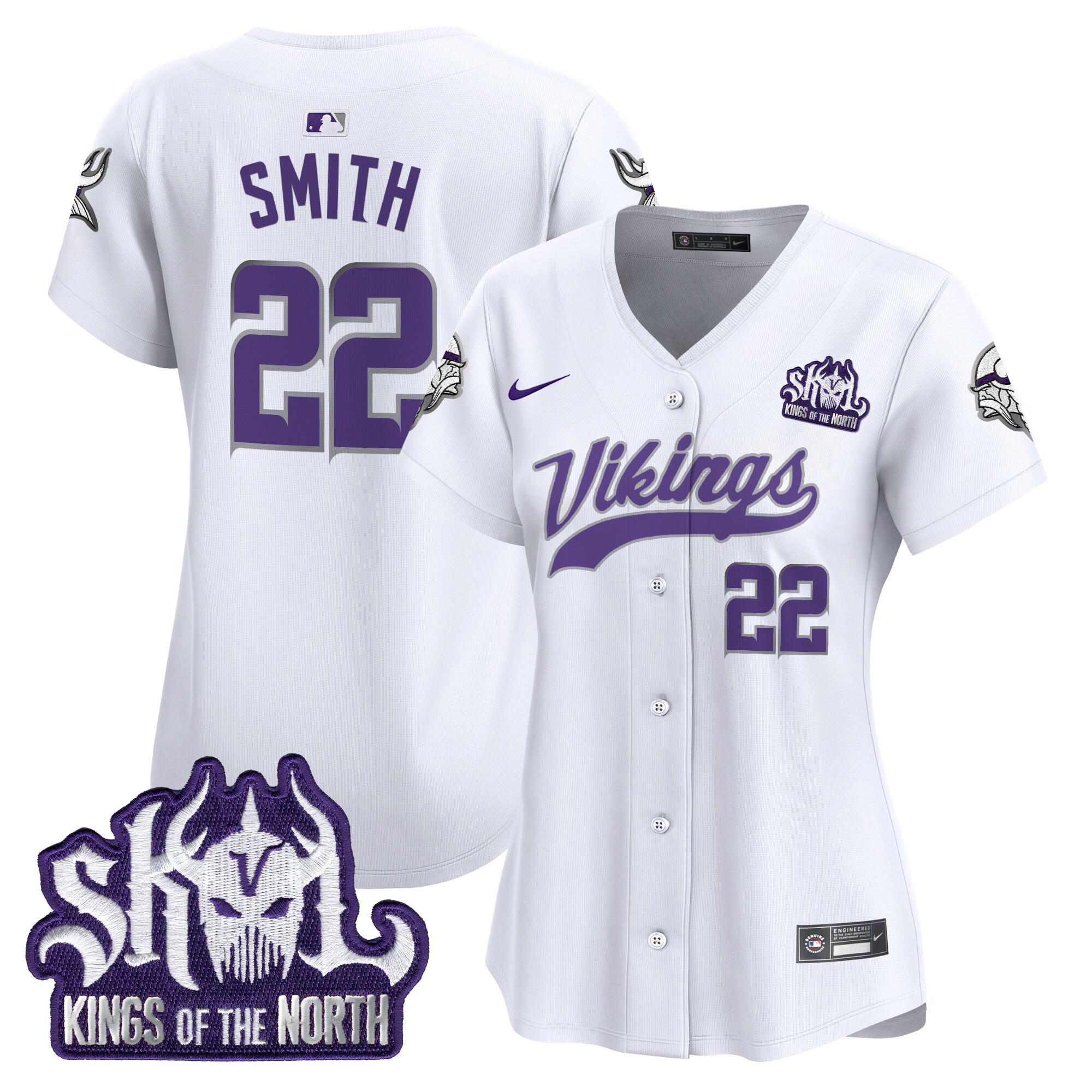Women's Harrison Smith Minnesota Vikings Kings Of The North Patch Vapor Premier Limited Winter Warrior Jersey - All Stitched