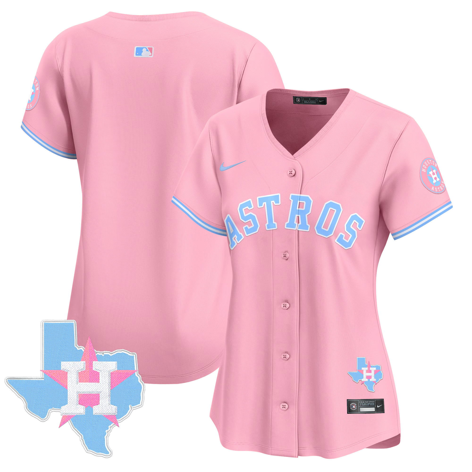 Women's Houston Astros Bubblegum Pink Vapor Premier Limited Pink Jersey - All Stitched