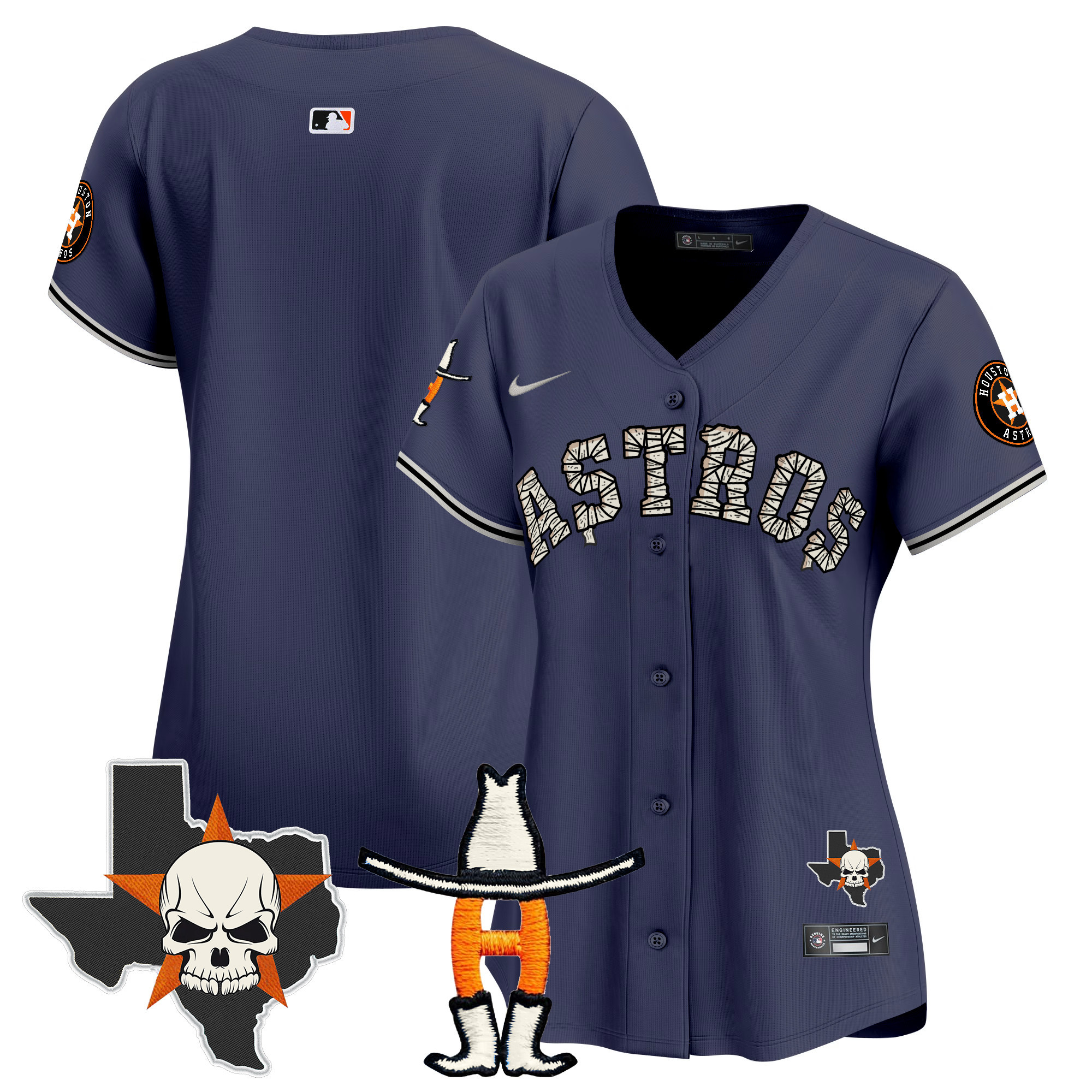 Women's Houston Astros Halloween Vapor Premier Limited Navy Jersey - All Stitched