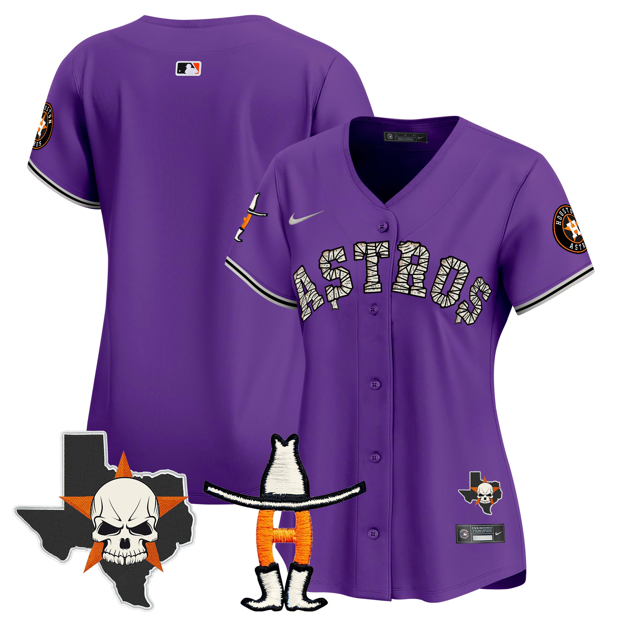 Women's Houston Astros Halloween Vapor Premier Limited Purple Jersey - All Stitched
