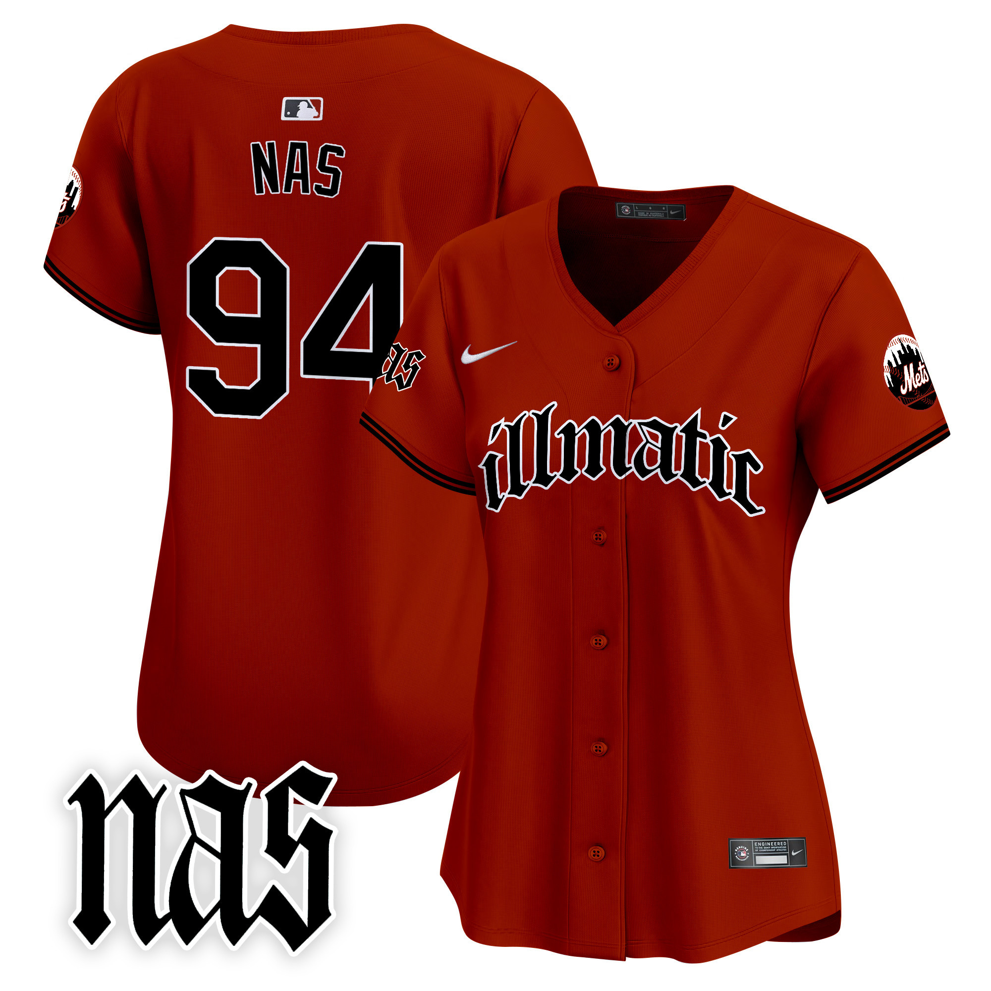 Women's Illmatic 1994 New York Mets Nas Illmatic Vapor Premier Limited Illmatic Jersey - All Stitched
