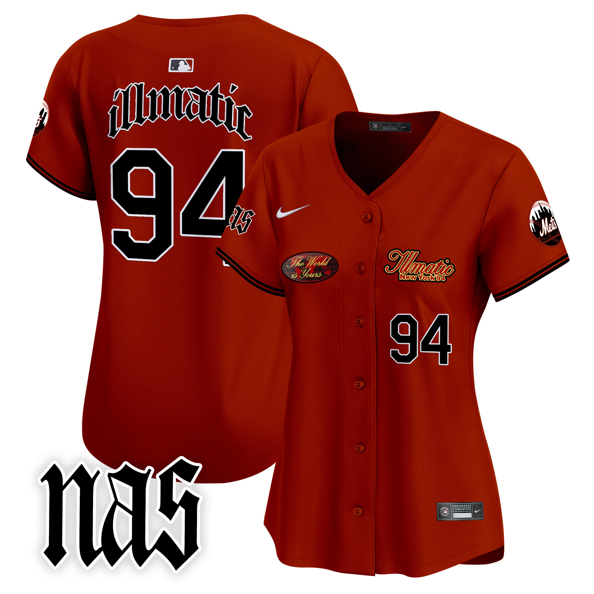 Women's Illmatic 1994 New York Mets Nas Illmatic Vapor Premier Limited Illmatic Jersey V2 - All Stitched