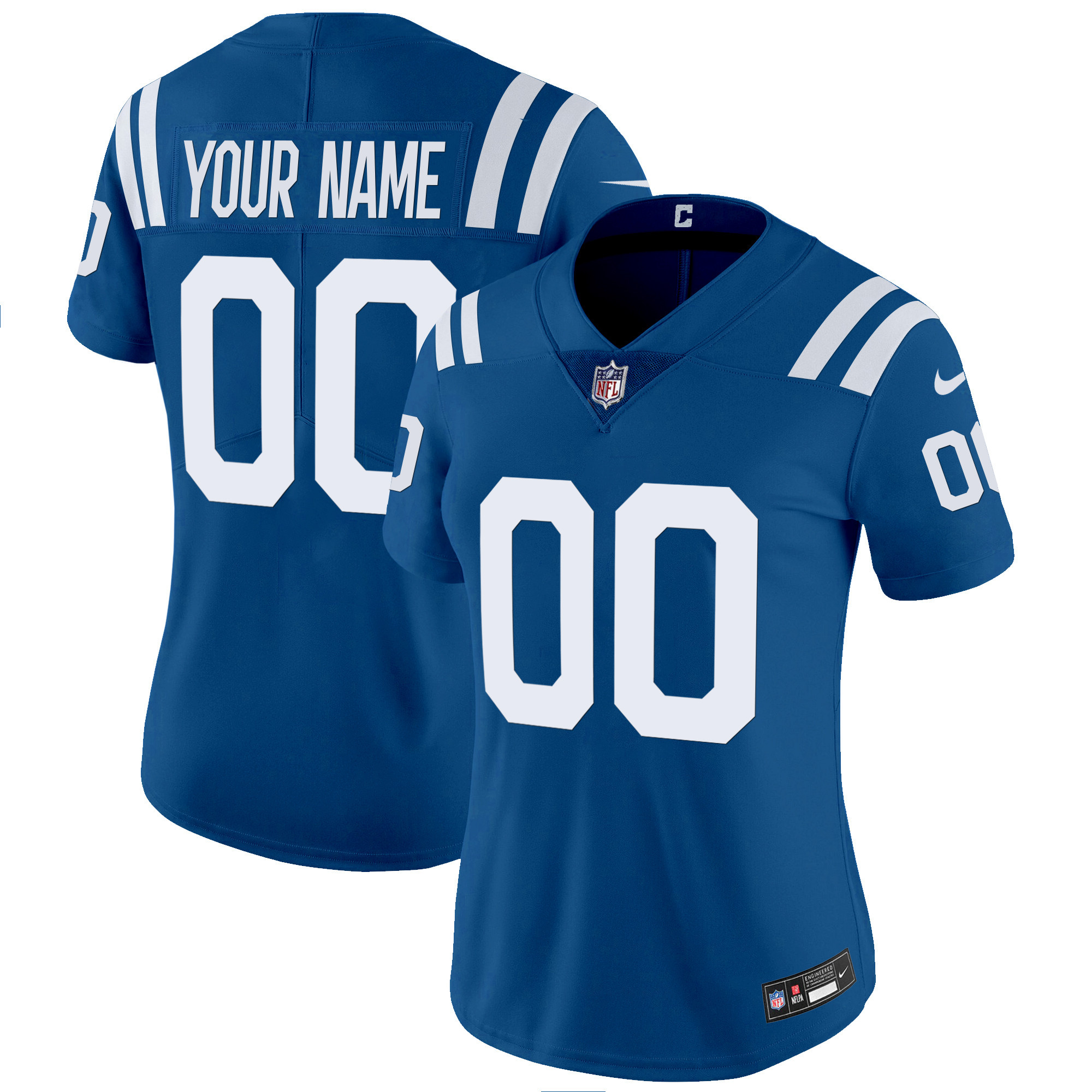 Women's Indianapolis Colts Vapor Limited Custom Royal Jersey - All Stitched