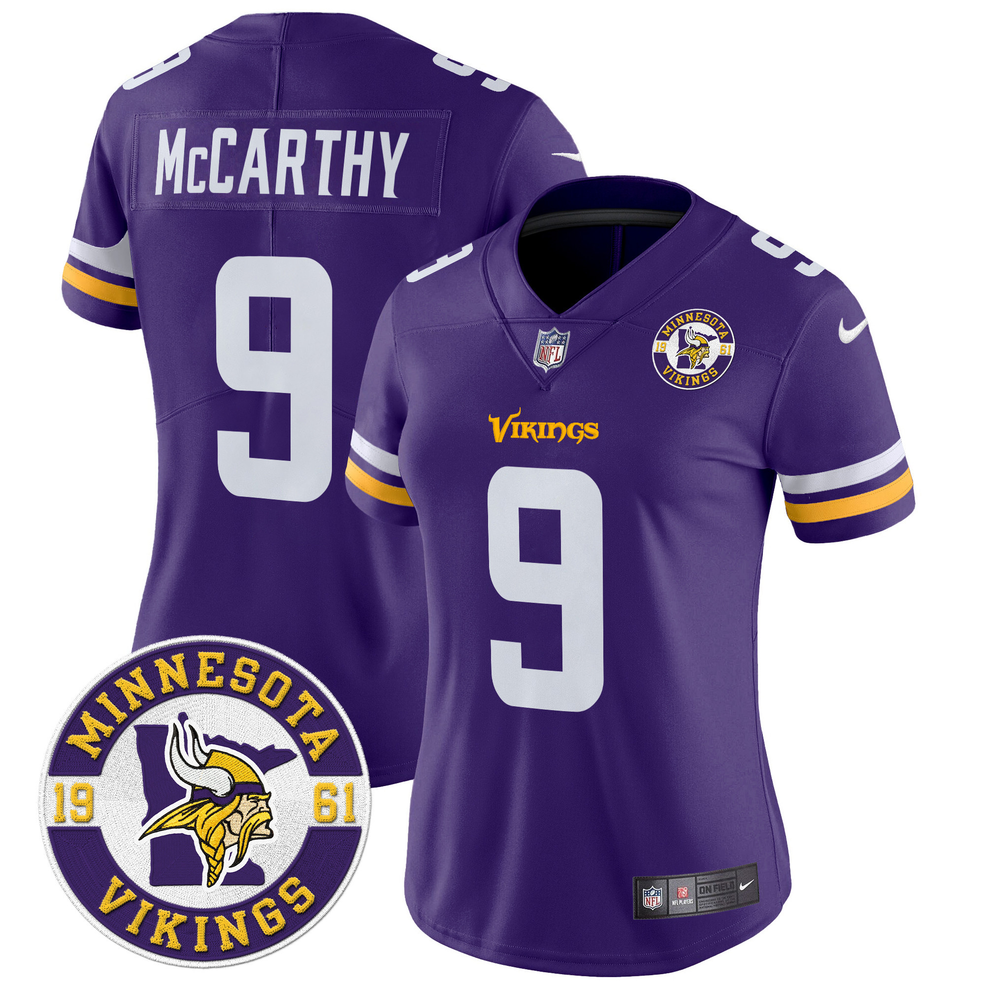 Women's J.J. McCarthy Minnesota Vikings 2024 Vapor Limited Purple Jersey - All Stitched